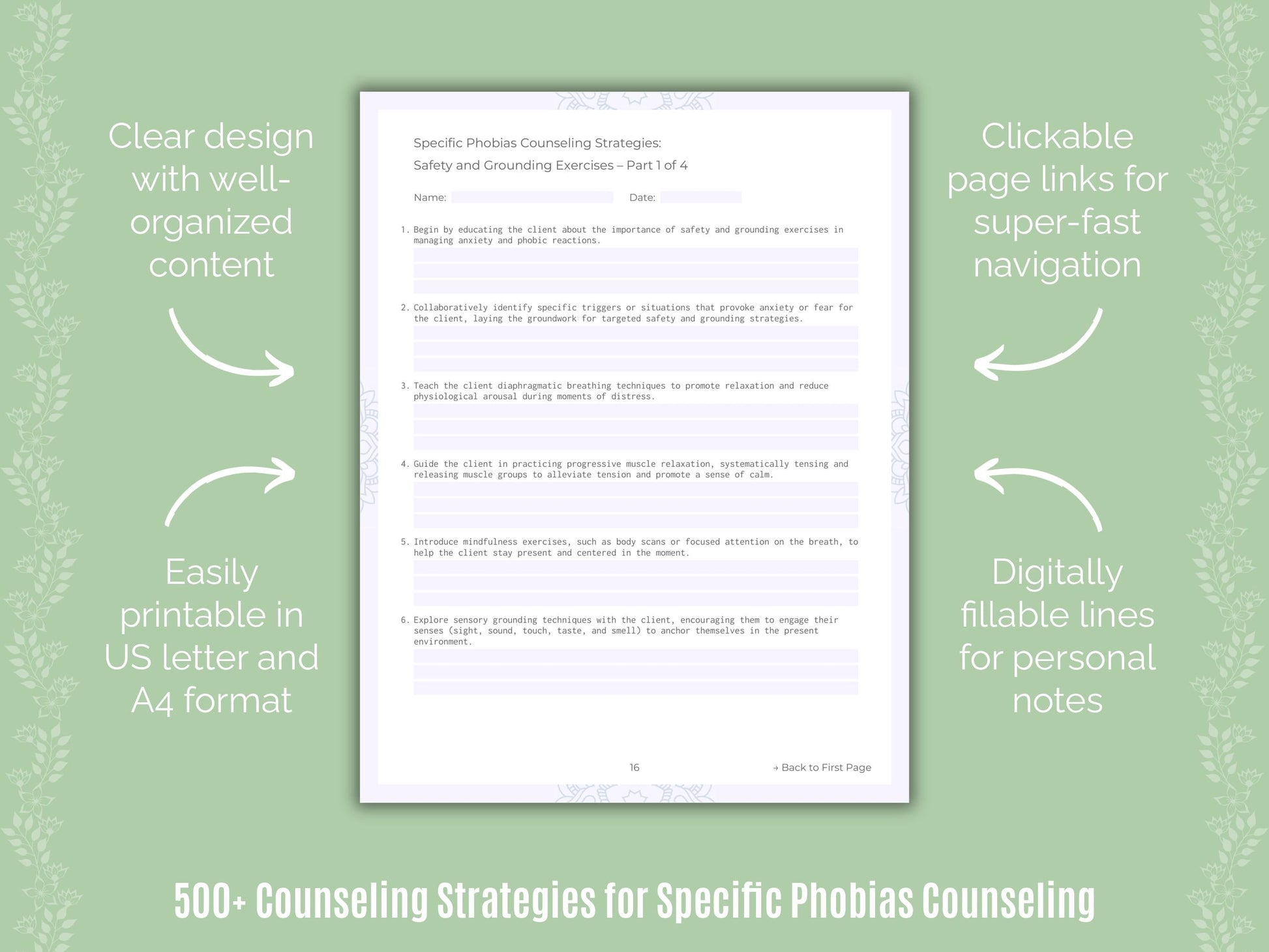 Specific Phobias Counseling Counseling Templates