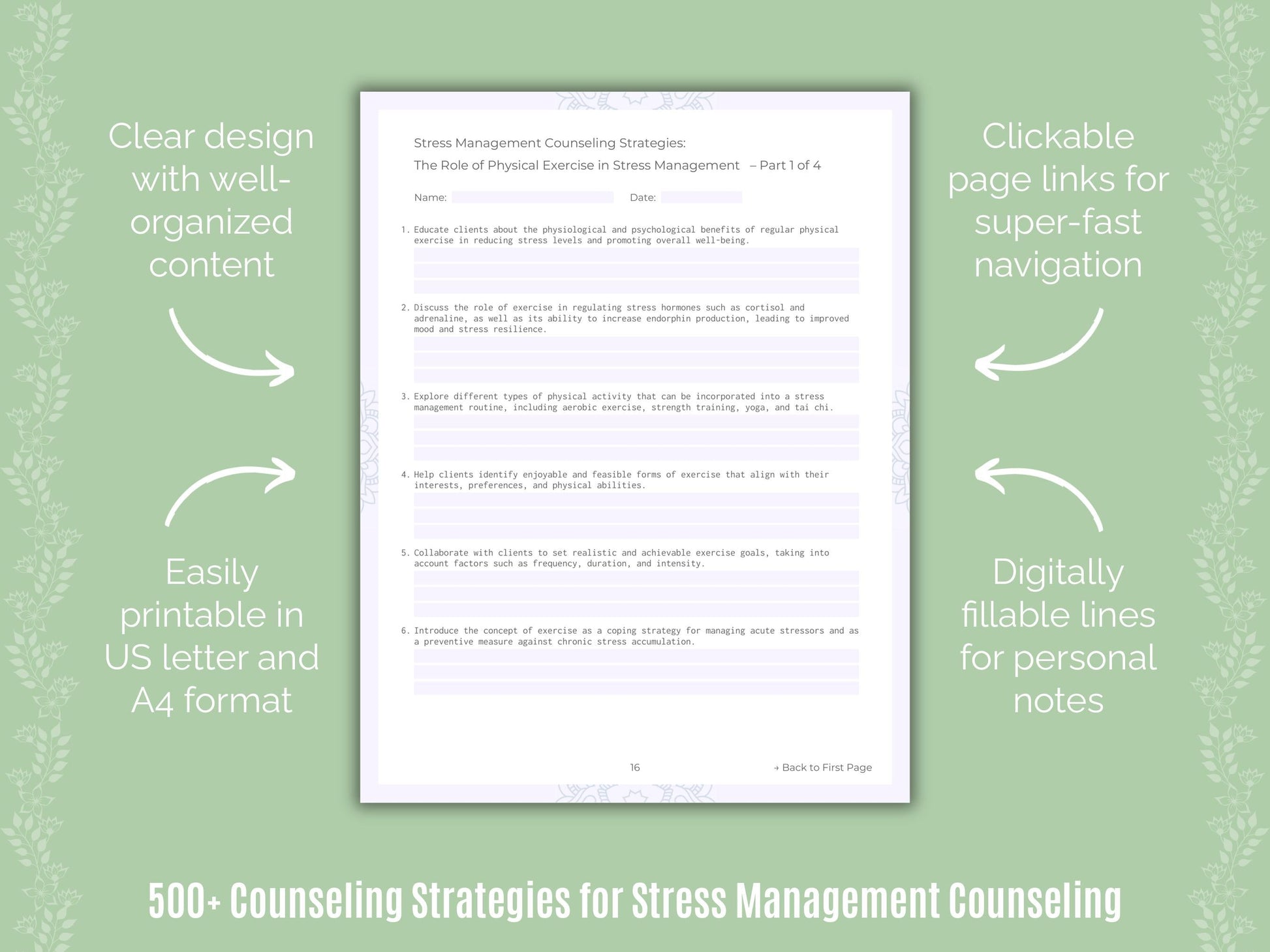 Stress Management Counseling Counseling Templates