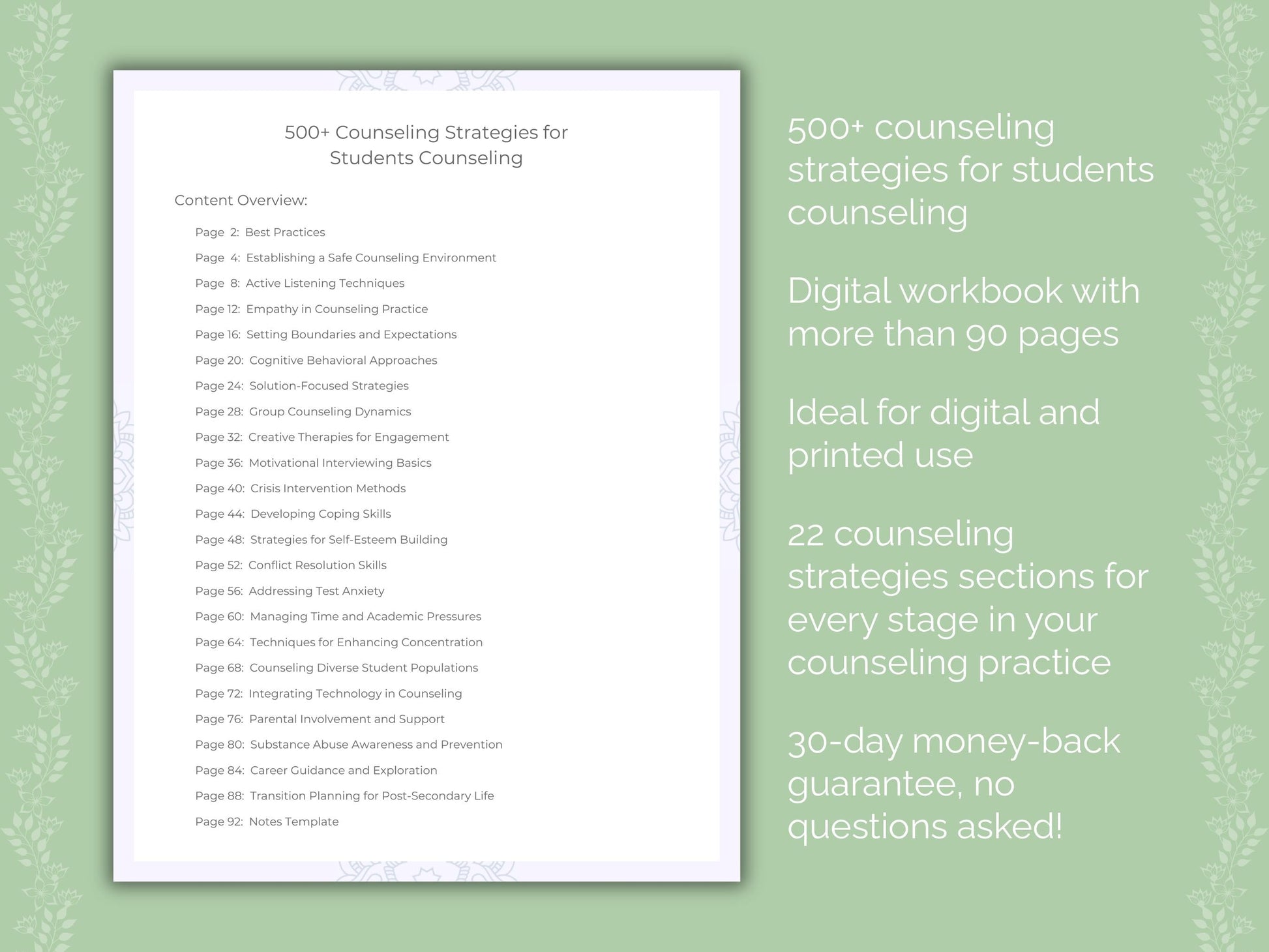 Students Counseling Therapist Worksheets