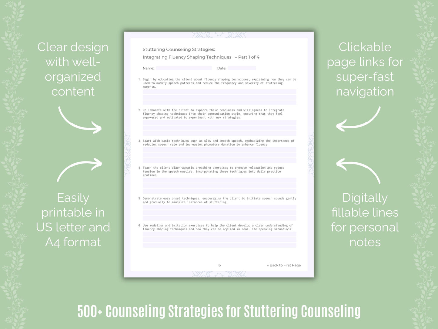 Stuttering Counseling Counseling Templates