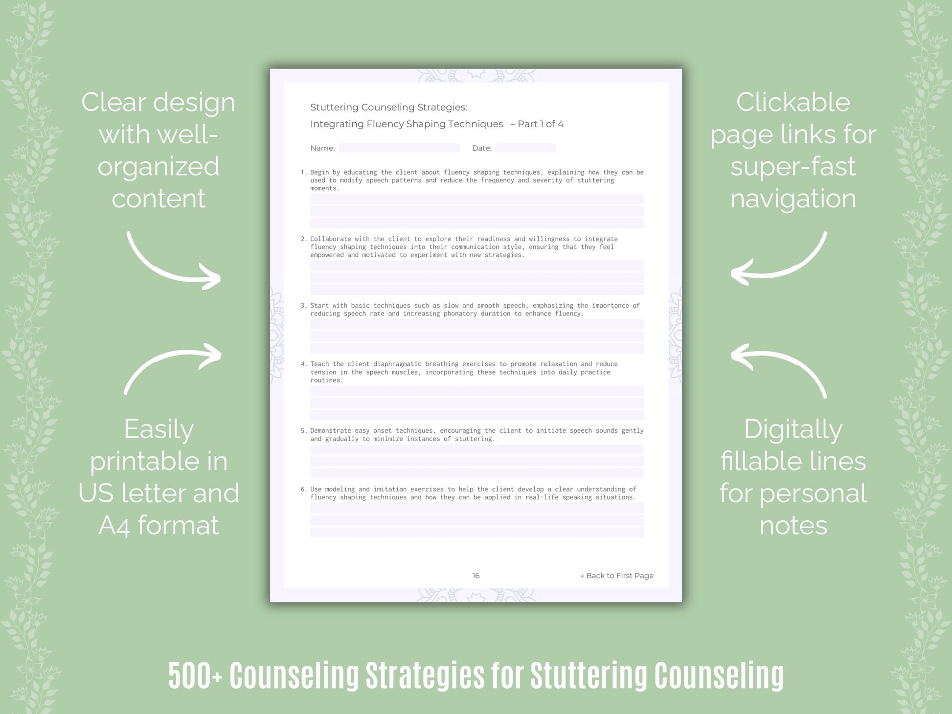 Stuttering Counseling Counseling Templates