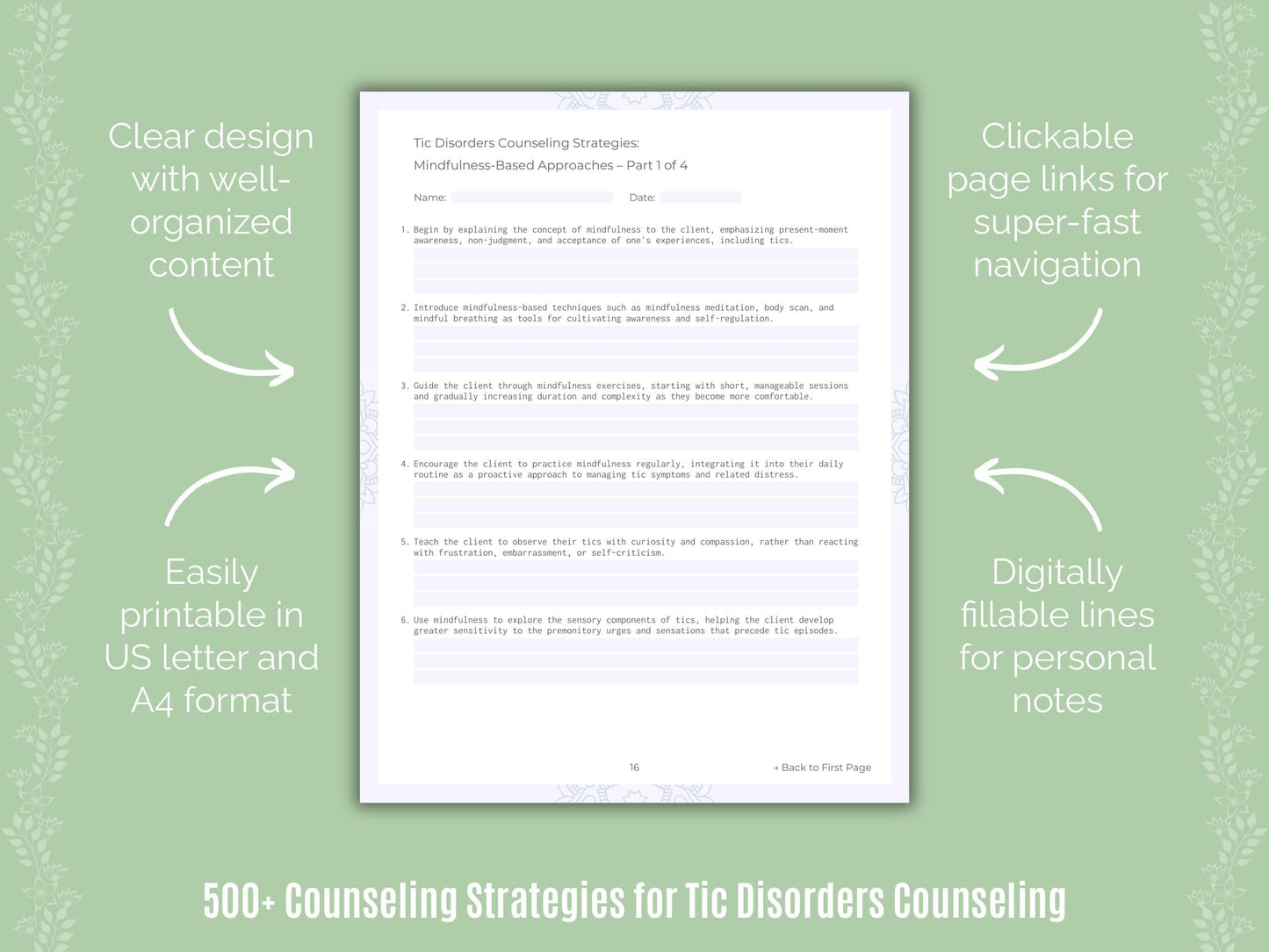 Tic Disorders Counseling Counseling Templates