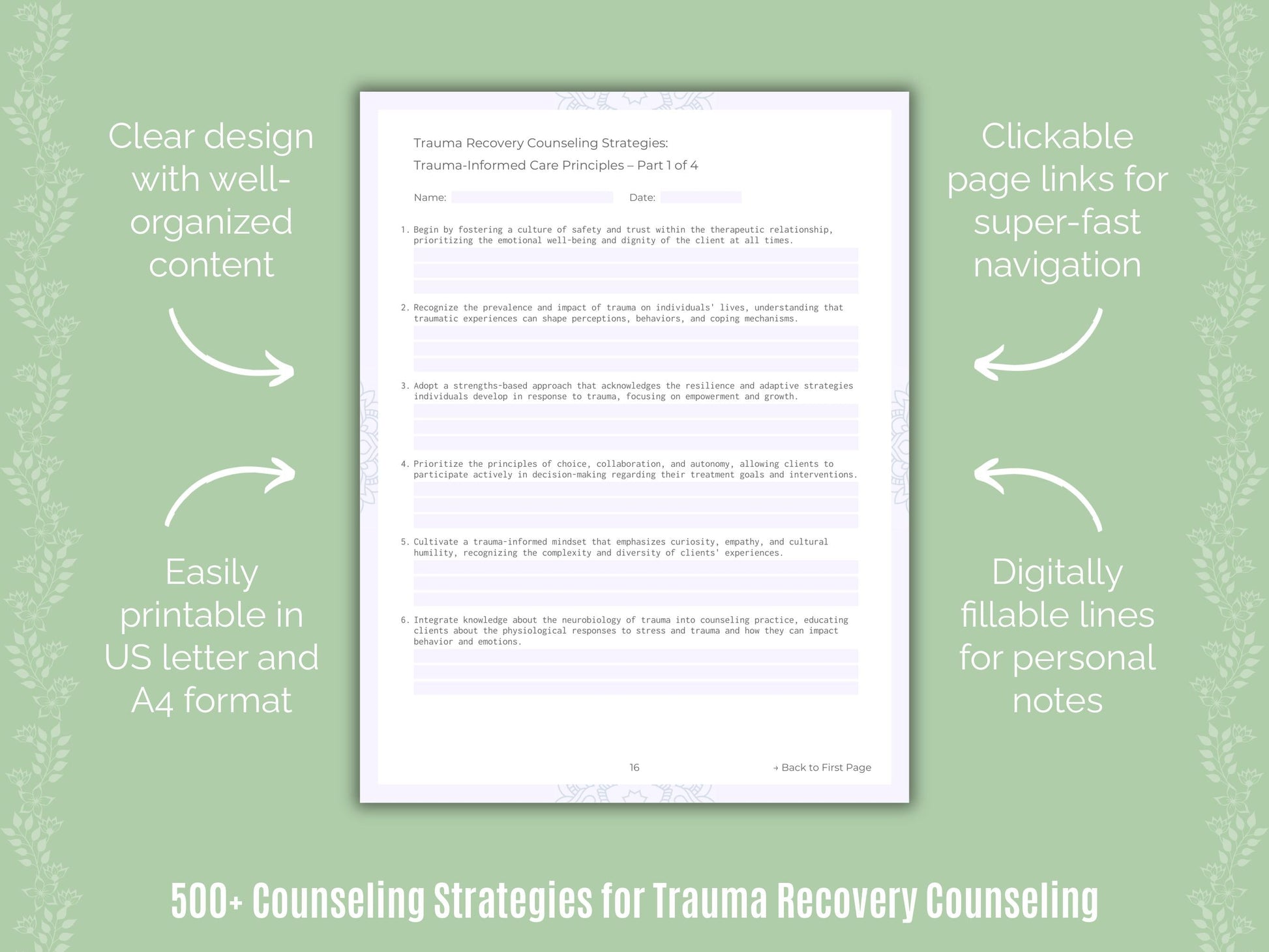 Trauma Recovery Counseling Counseling Templates