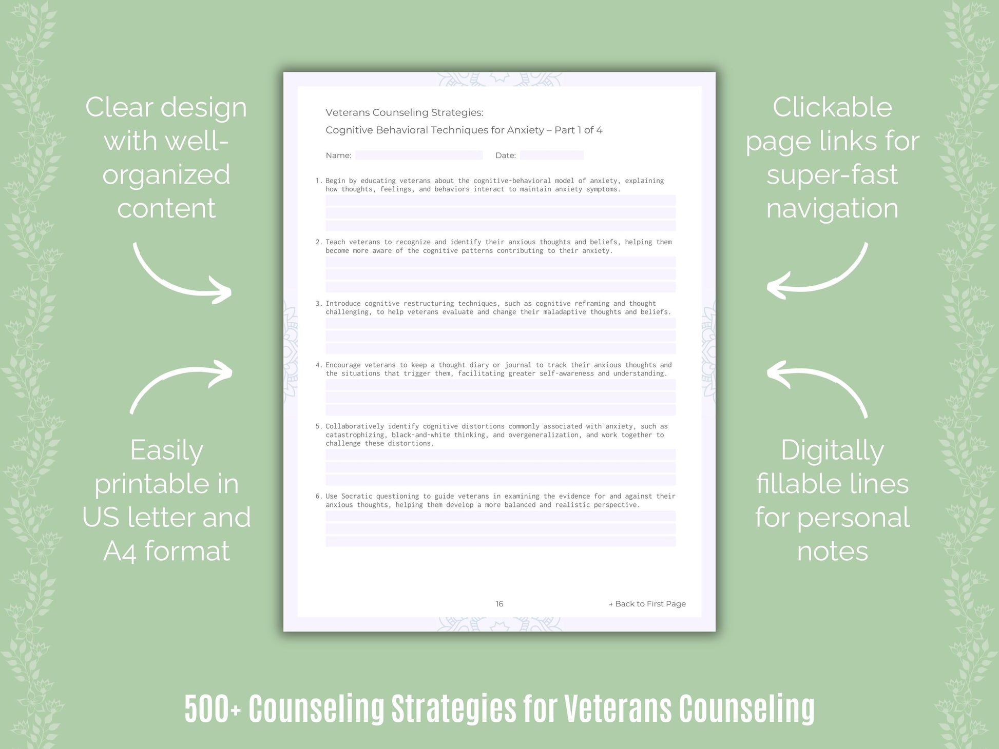 Veterans Counseling Counseling Templates