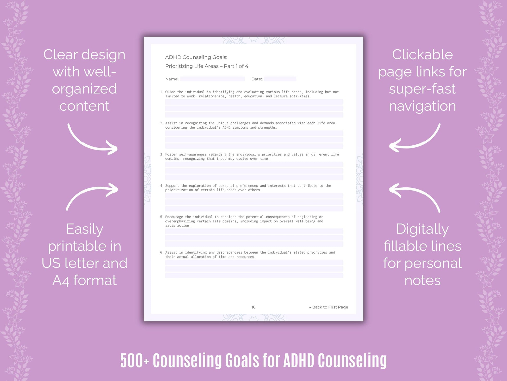 ADHD Counseling Counseling Templates