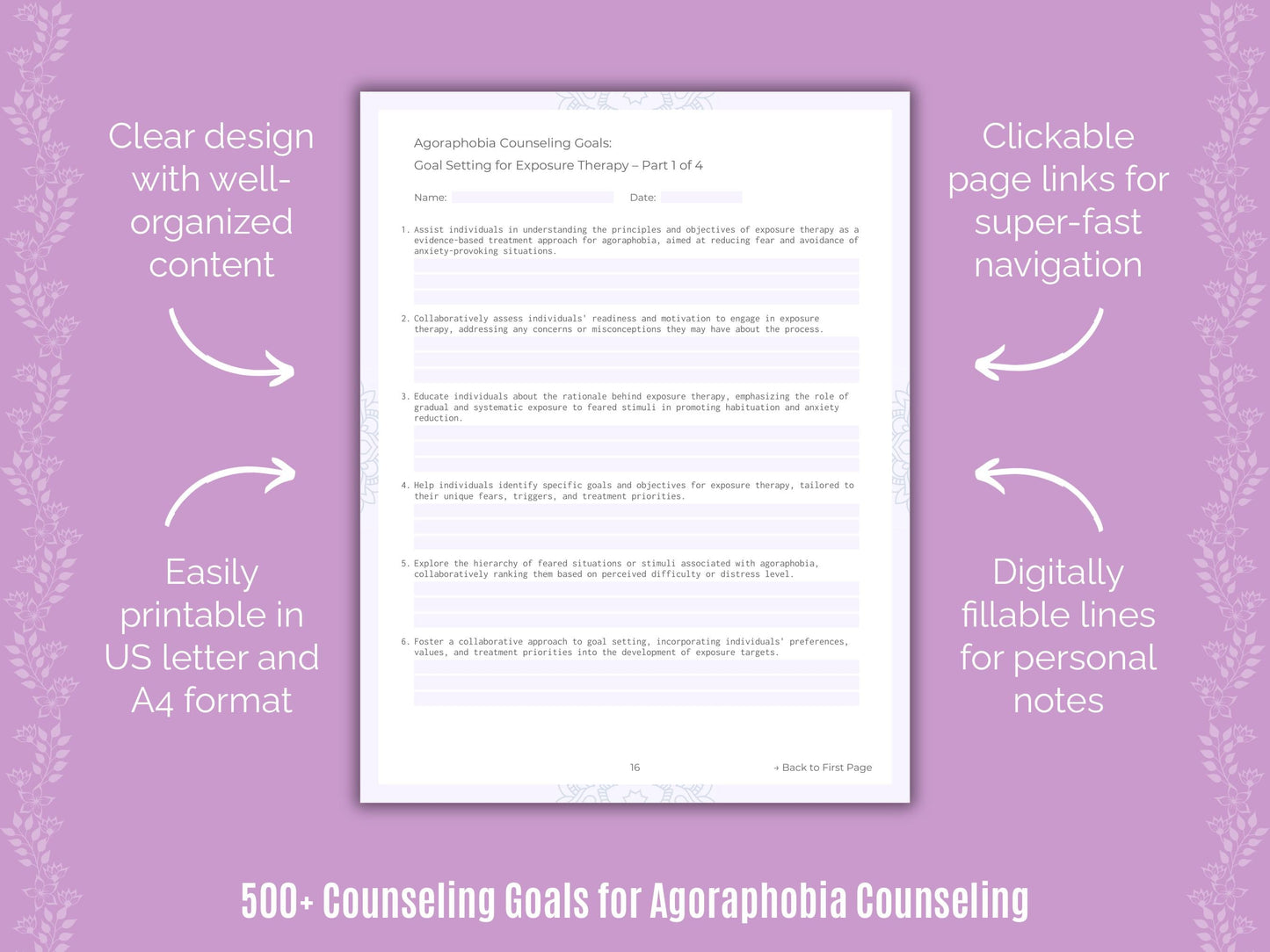 Agoraphobia Counseling Counseling Templates