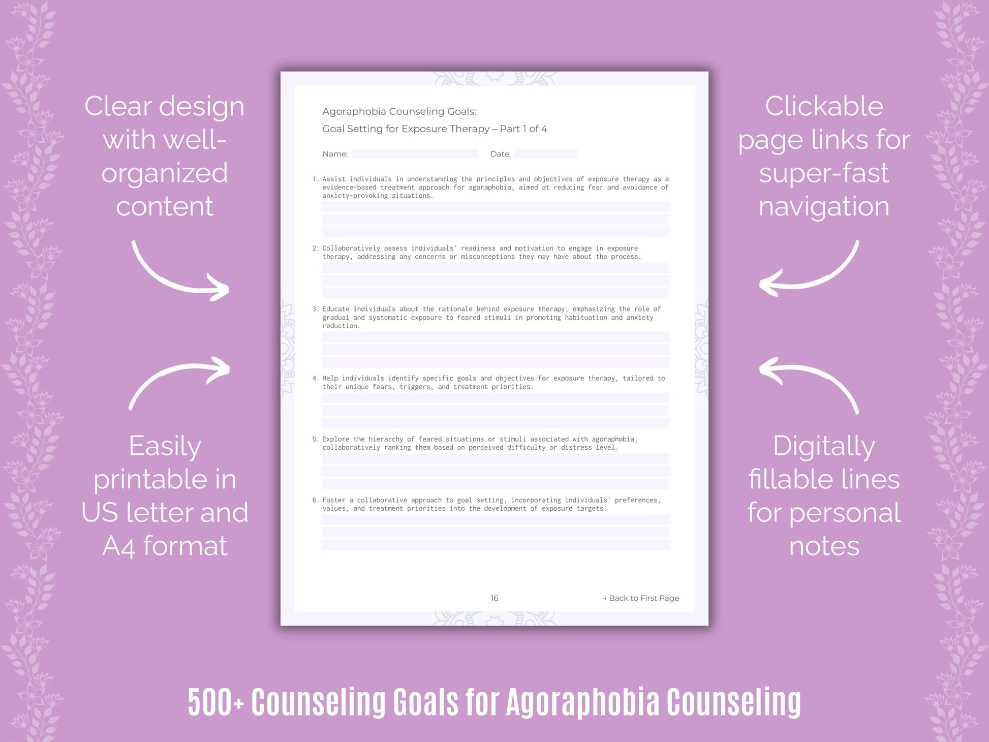 Agoraphobia Counseling Counseling Templates