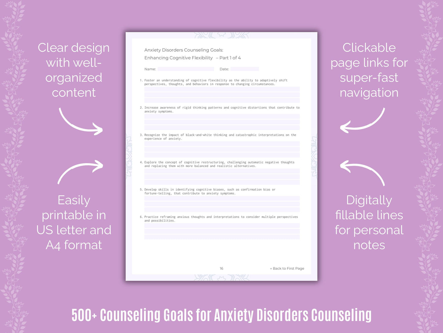 Anxiety Disorders Counseling Counseling Templates