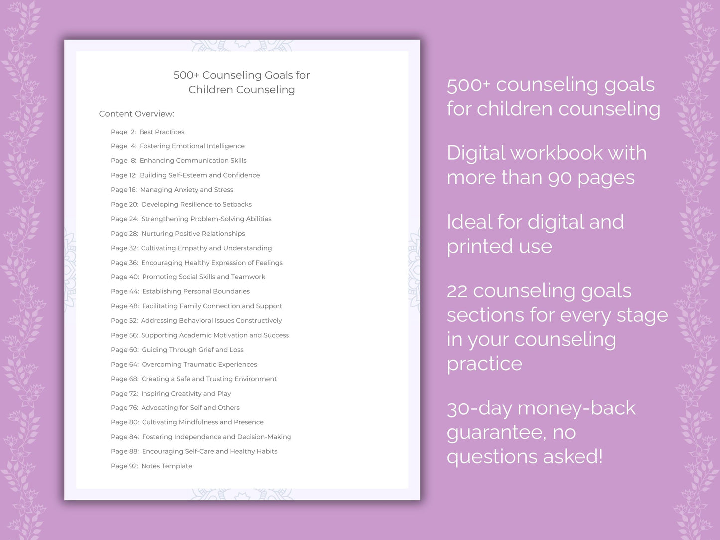 Children Counseling Therapist Worksheets