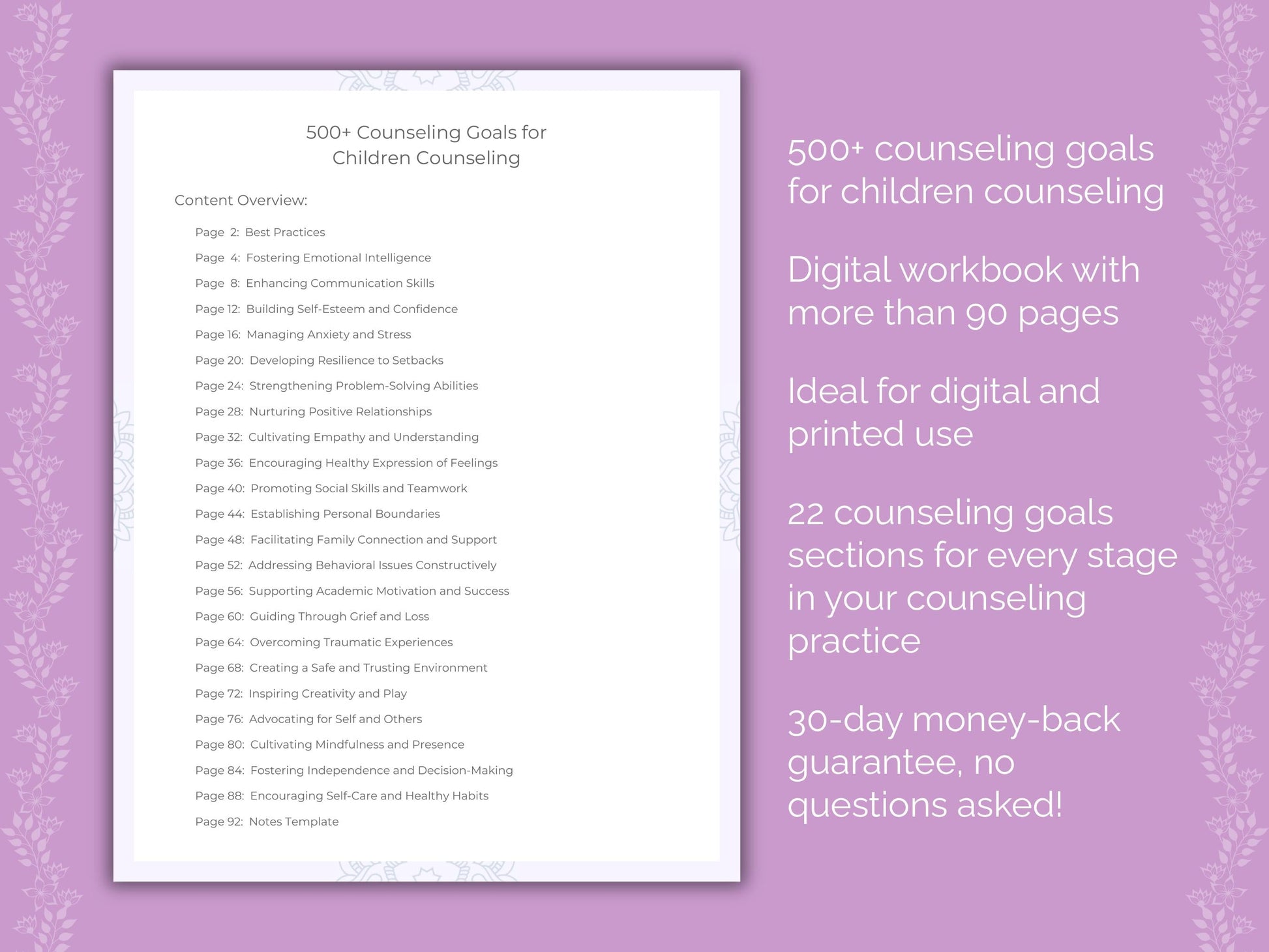 Children Counseling Therapist Worksheets