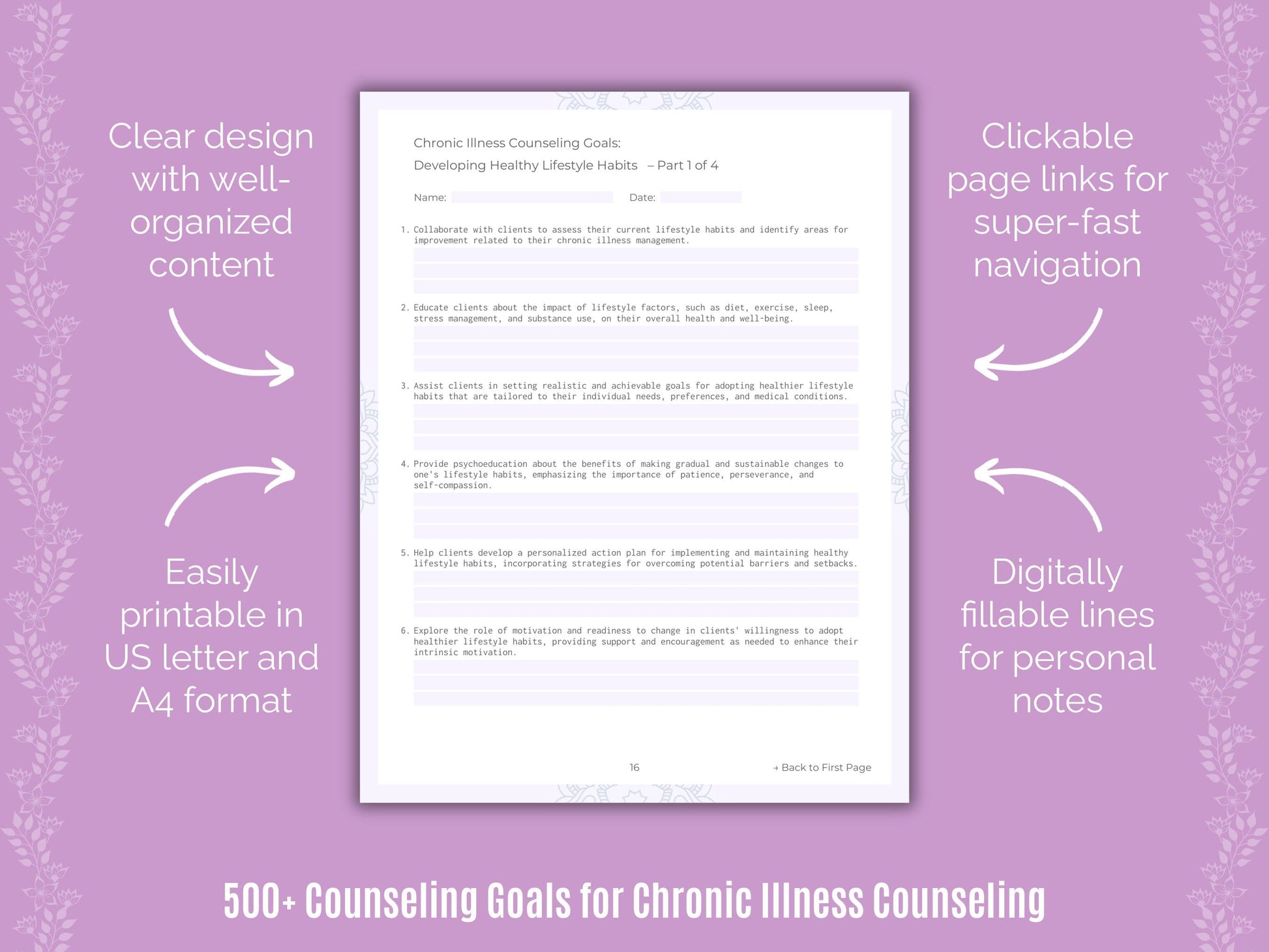 Chronic Illness Counseling Counseling Templates