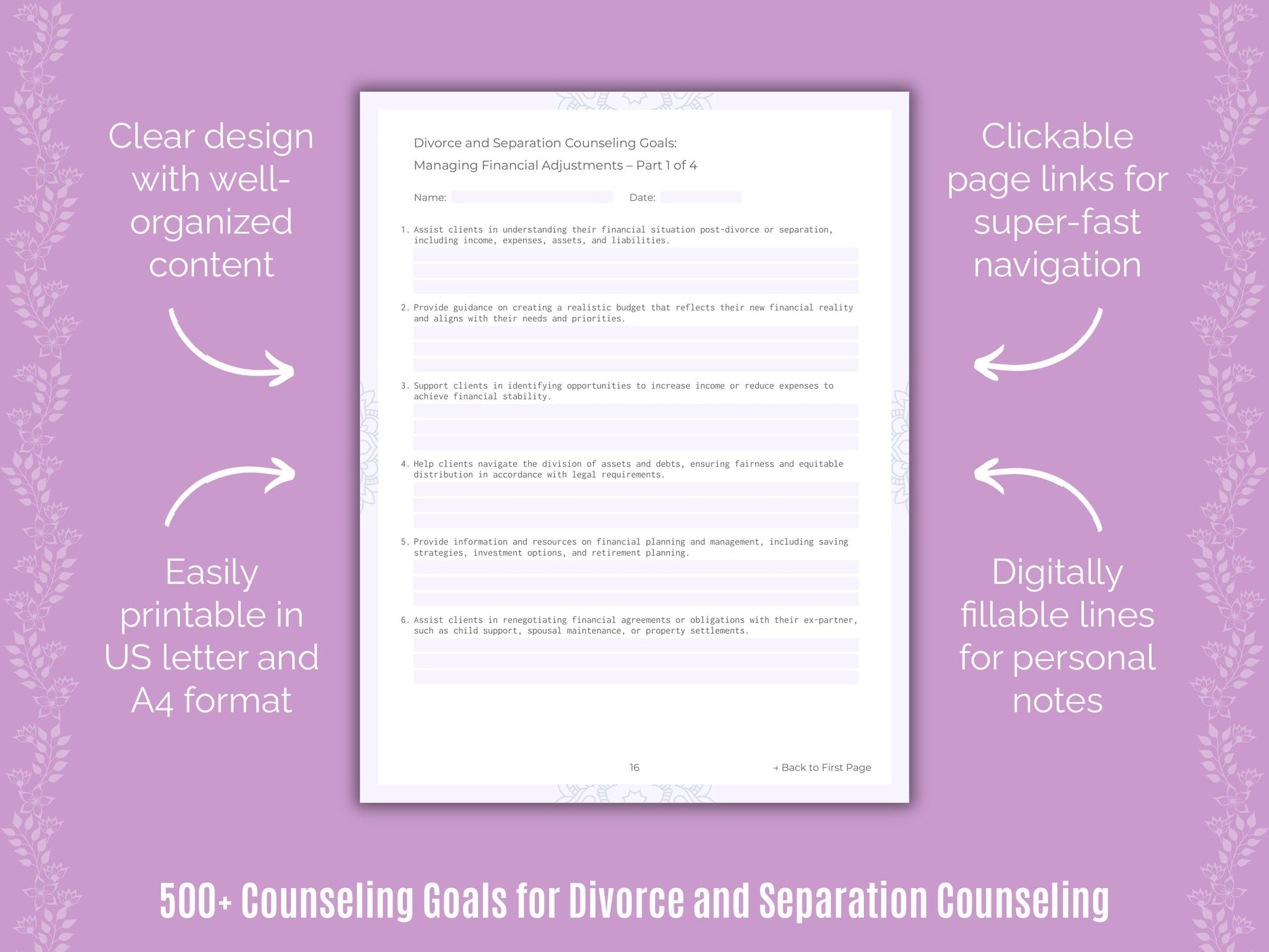 Divorce and Separation Counseling Counseling Templates