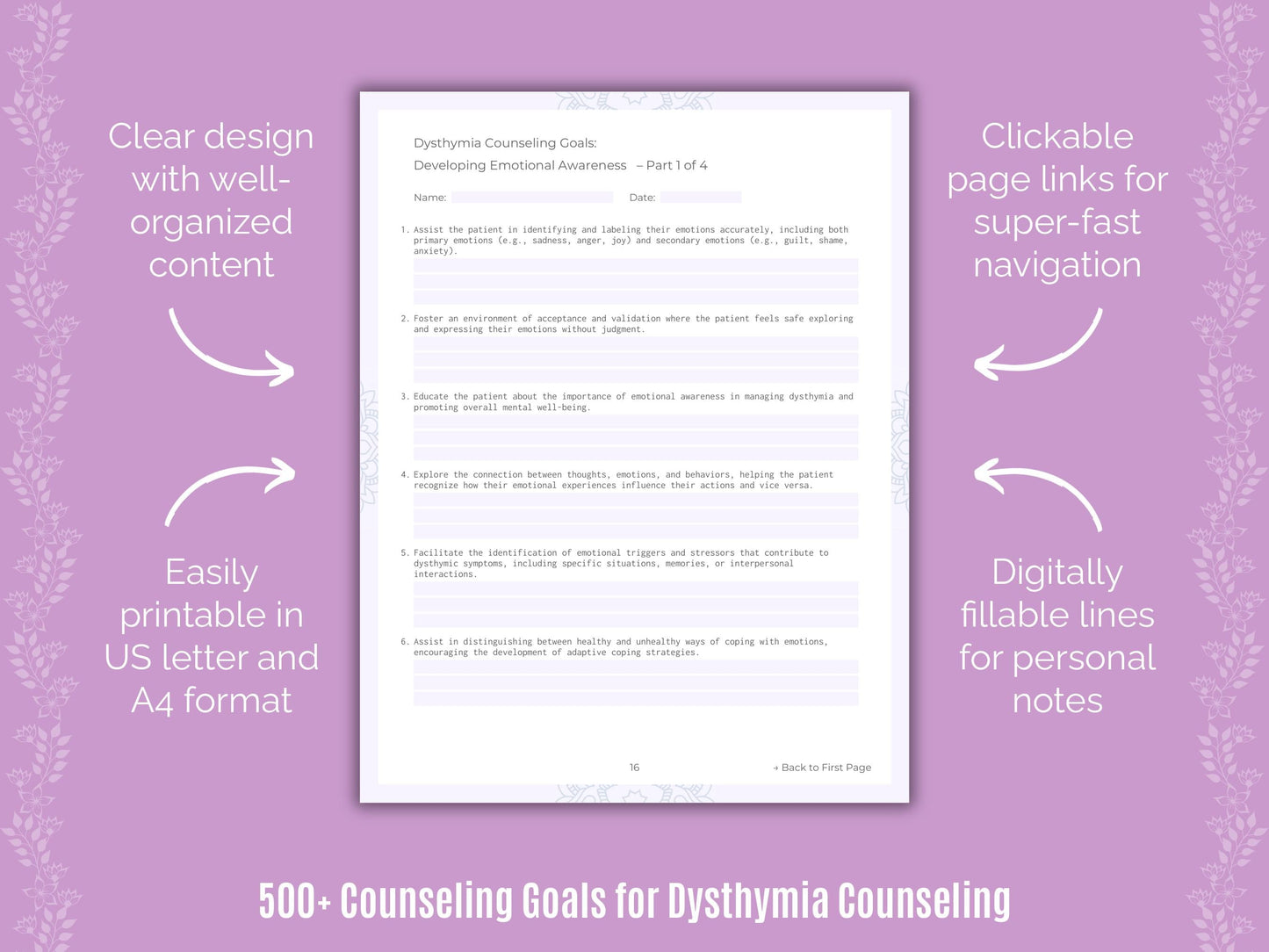 Dysthymia Counseling Counseling Templates