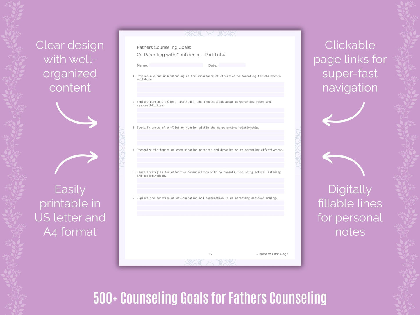 Fathers Counseling Counseling Templates