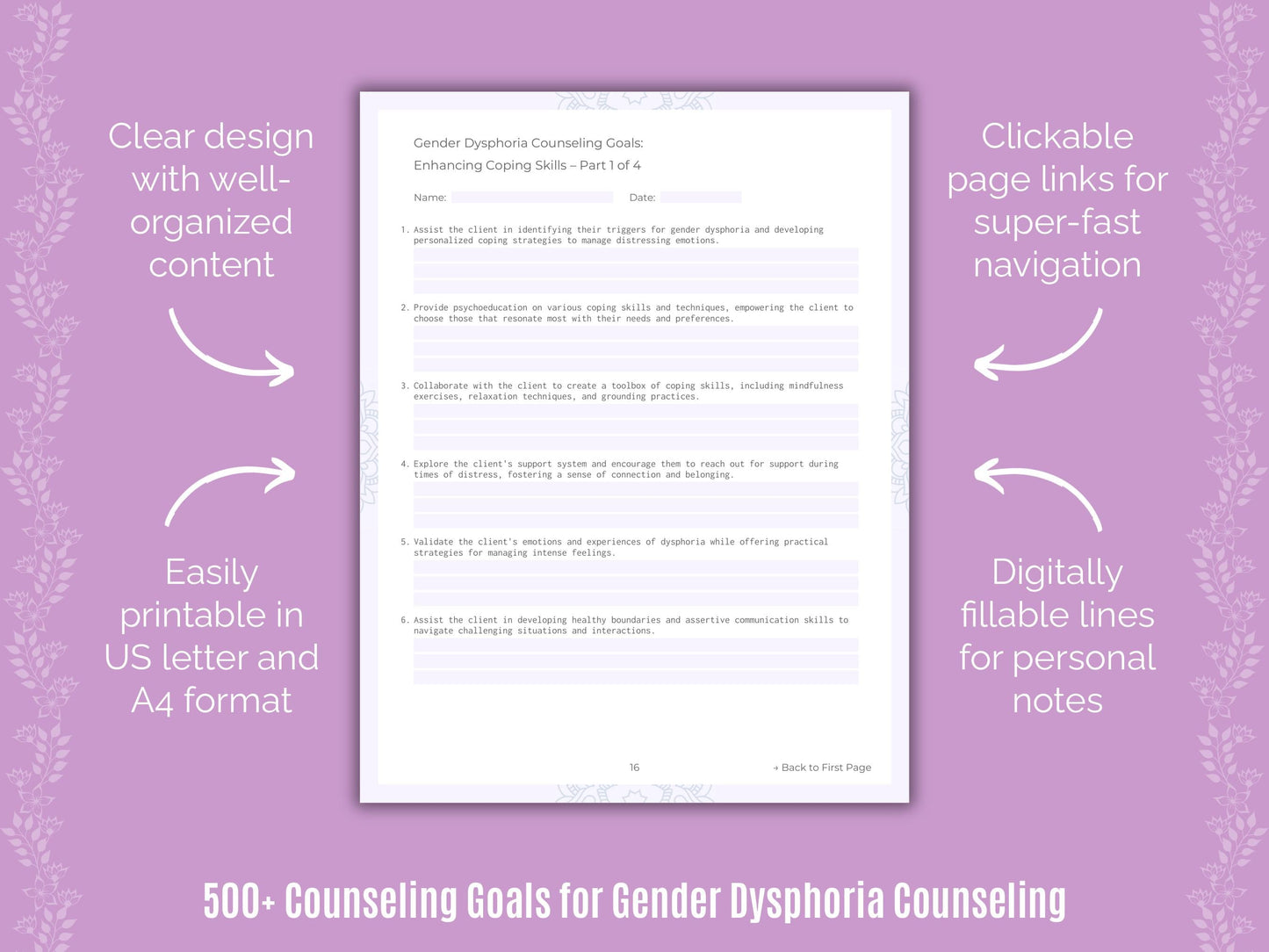 Gender Dysphoria Counseling Counseling Templates