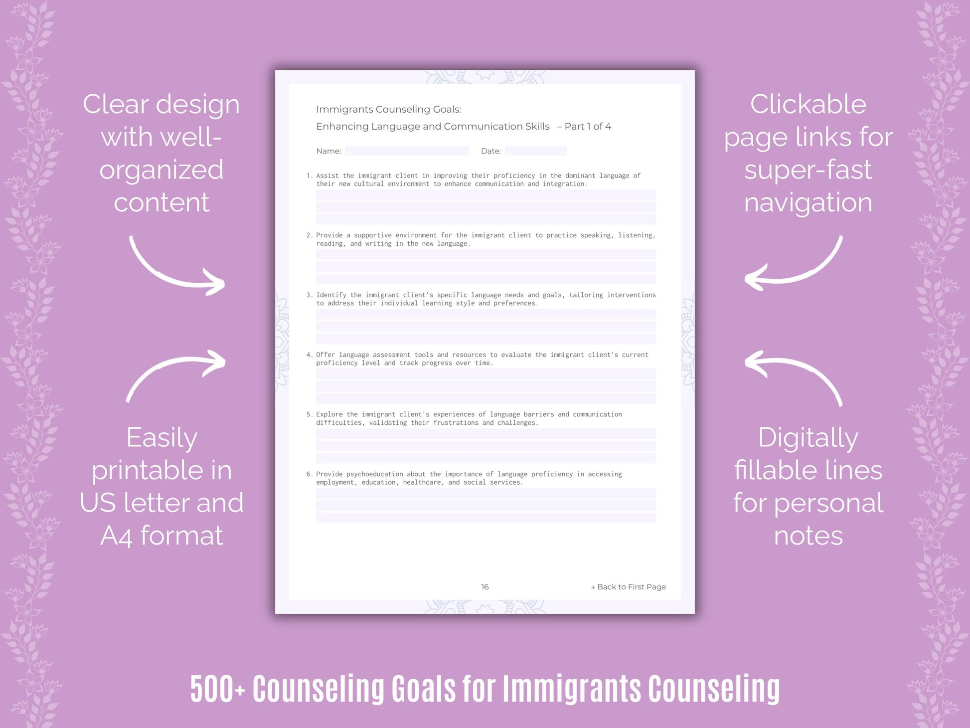 Immigrants Counseling Counseling Templates