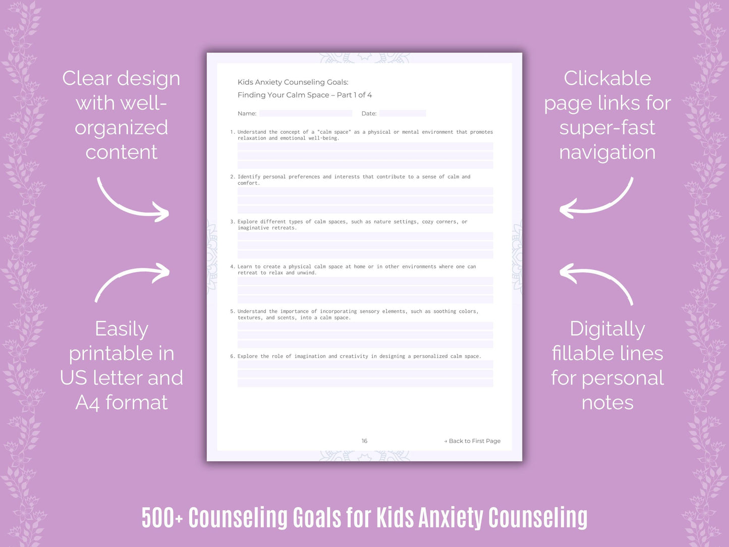 Kids Anxiety Counseling Counseling Templates