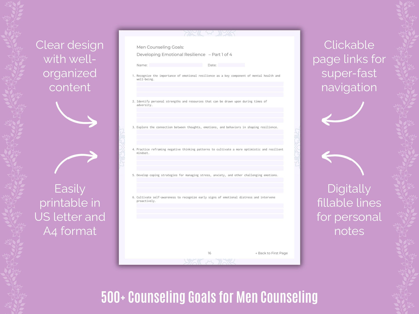 Men Counseling Counseling Templates