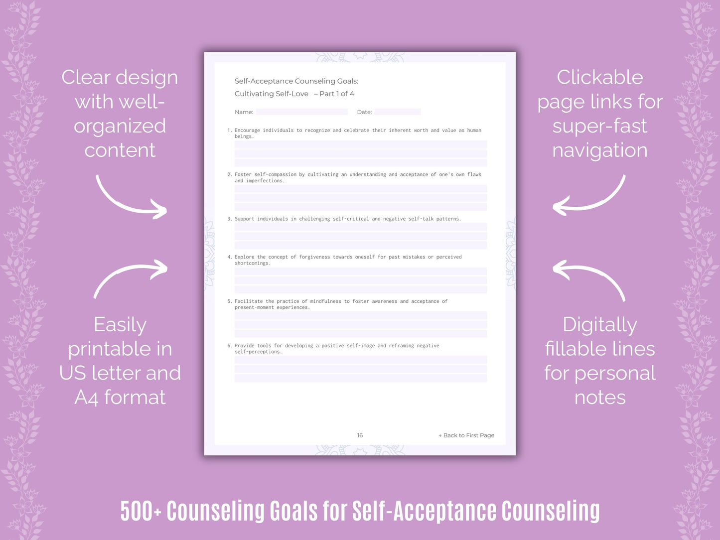 Self-Acceptance Counseling Counseling Templates