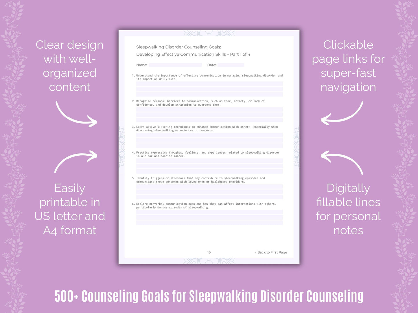 Sleepwalking Disorder Counseling Counseling Templates