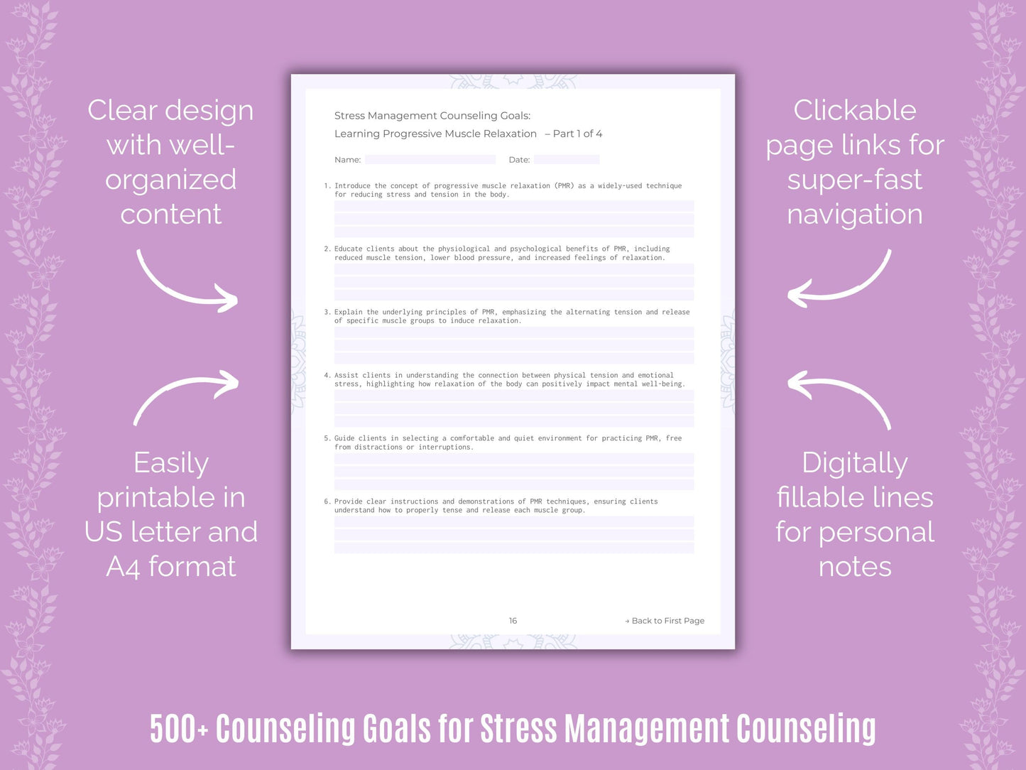 Stress Management Counseling Counseling Templates