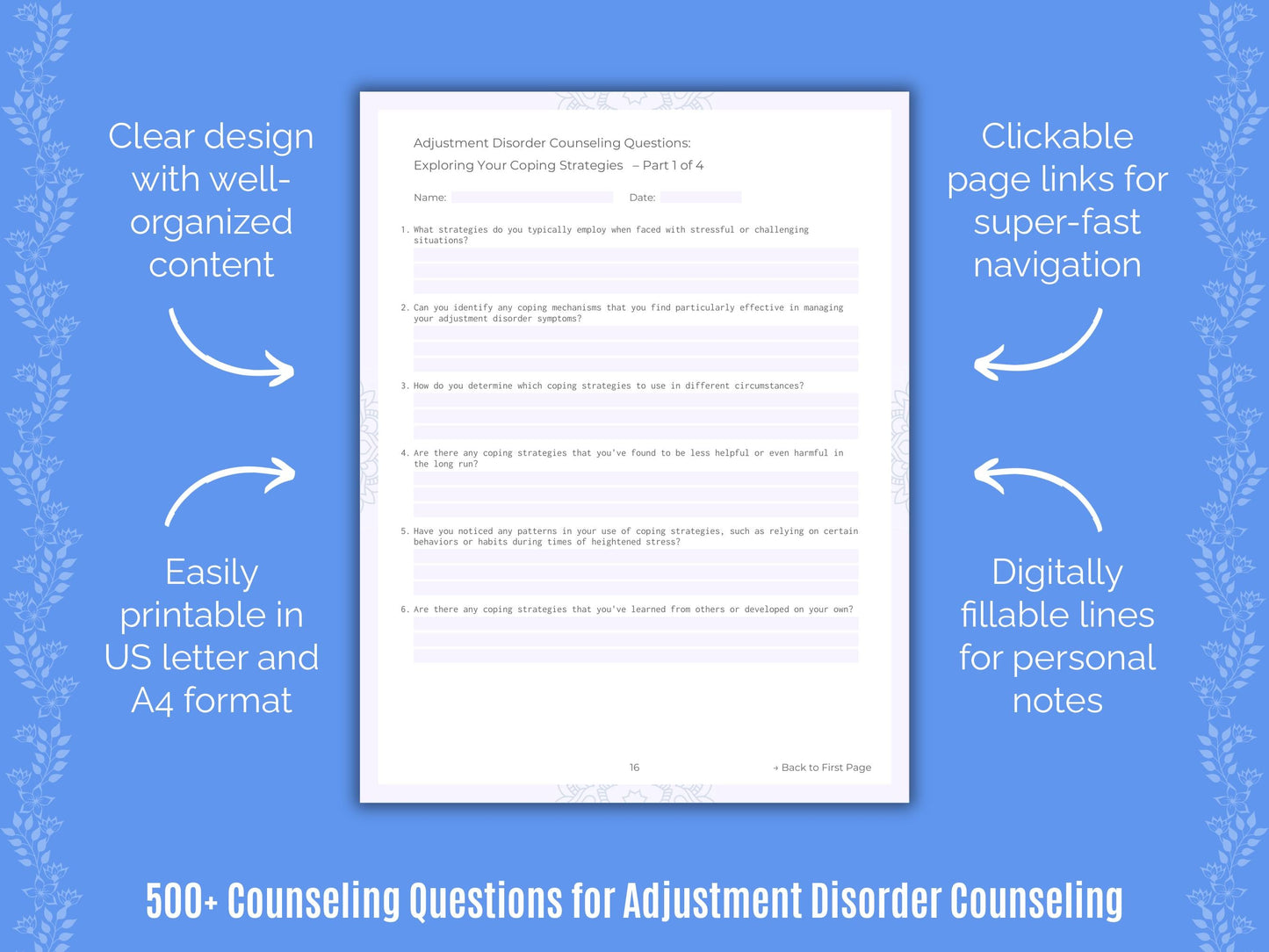 Adjustment Disorder Counseling Counseling Templates