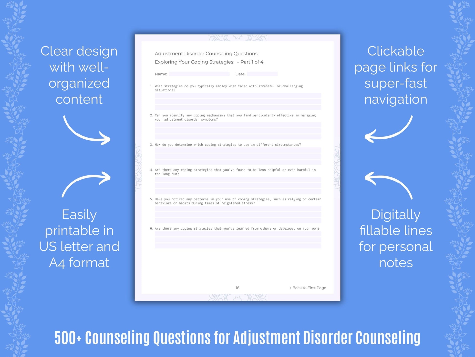 Adjustment Disorder Counseling Counseling Templates