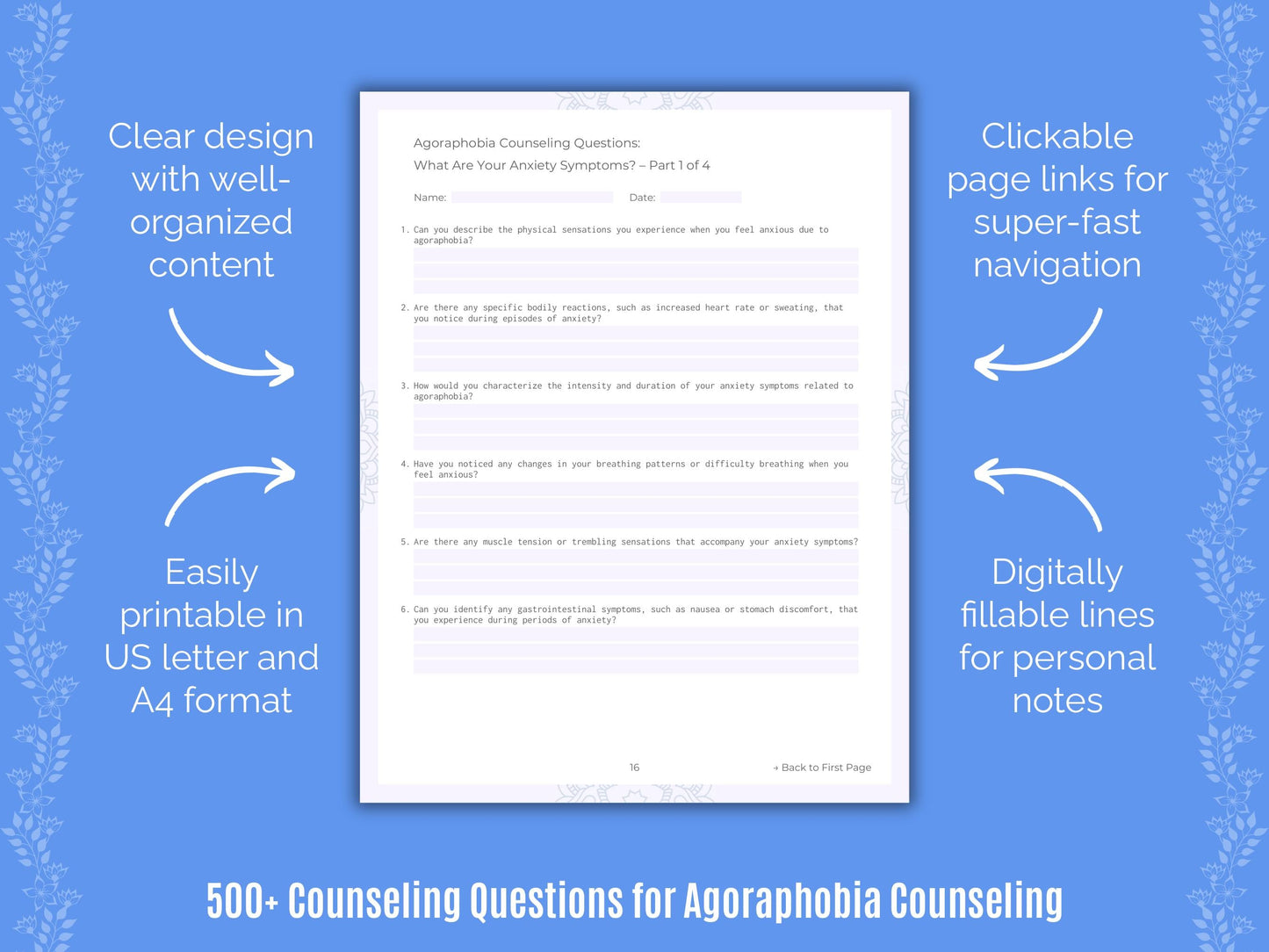 Agoraphobia Counseling Counseling Templates