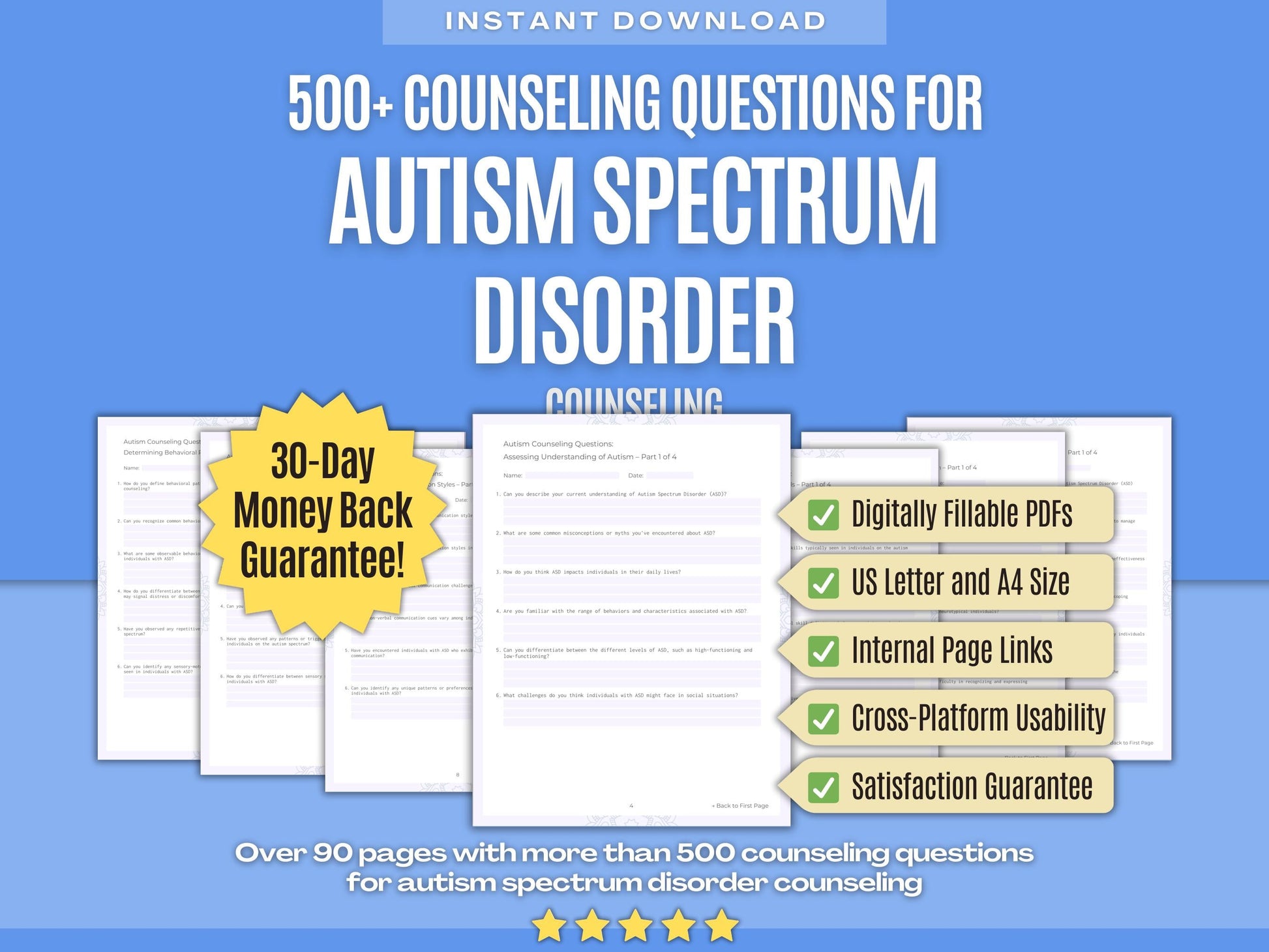 Autism Spectrum Disorder Counseling Psychology Workbooks