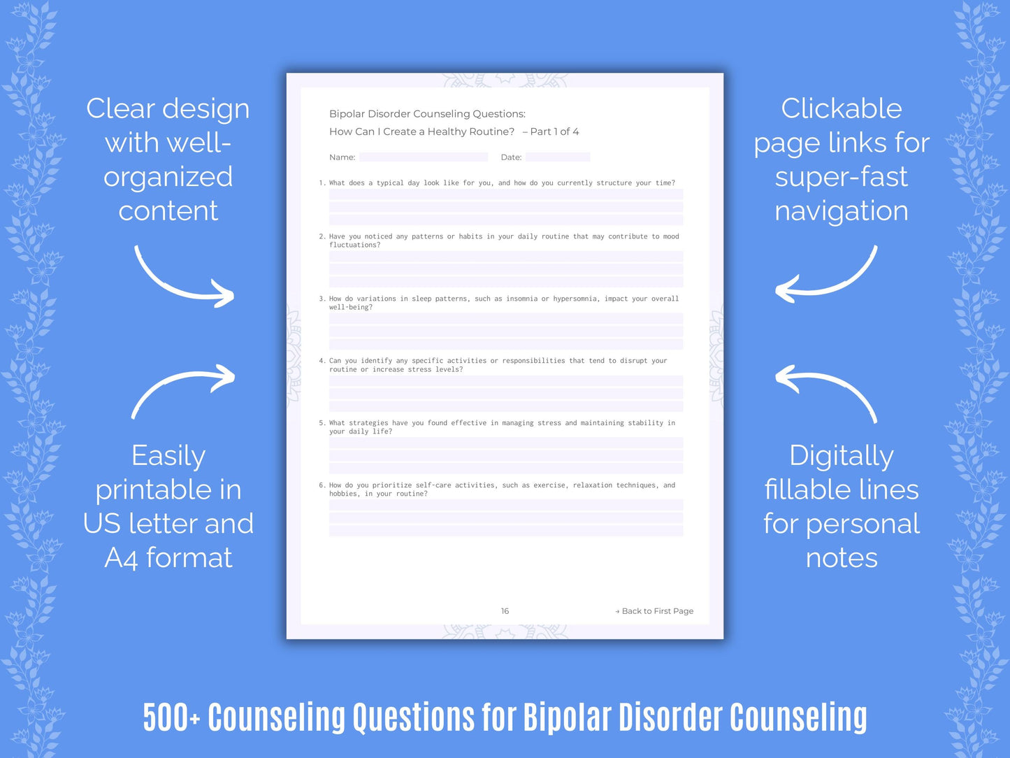 Bipolar Disorder Counseling Counseling Templates