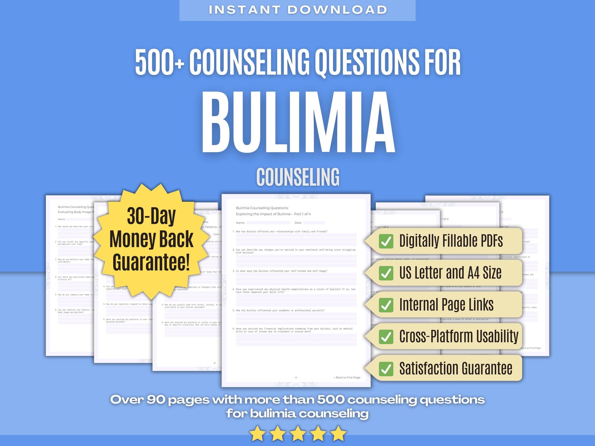 Bulimia Counseling Psychology Workbooks