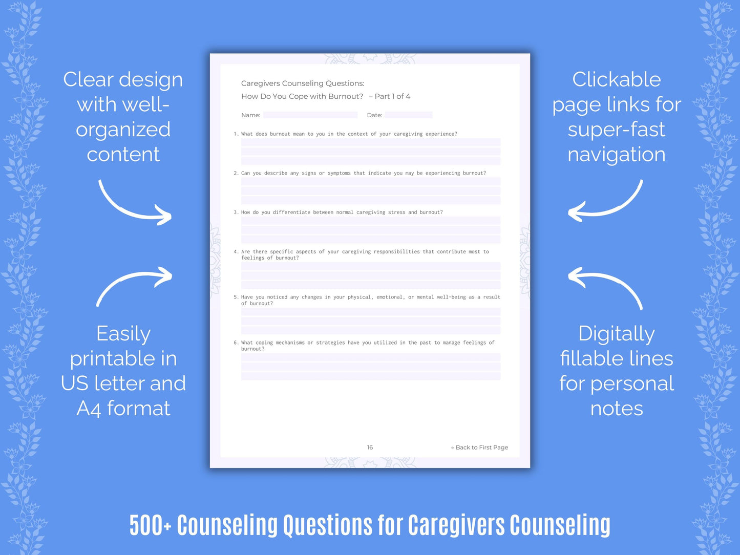 Caregivers Counseling Counseling Templates