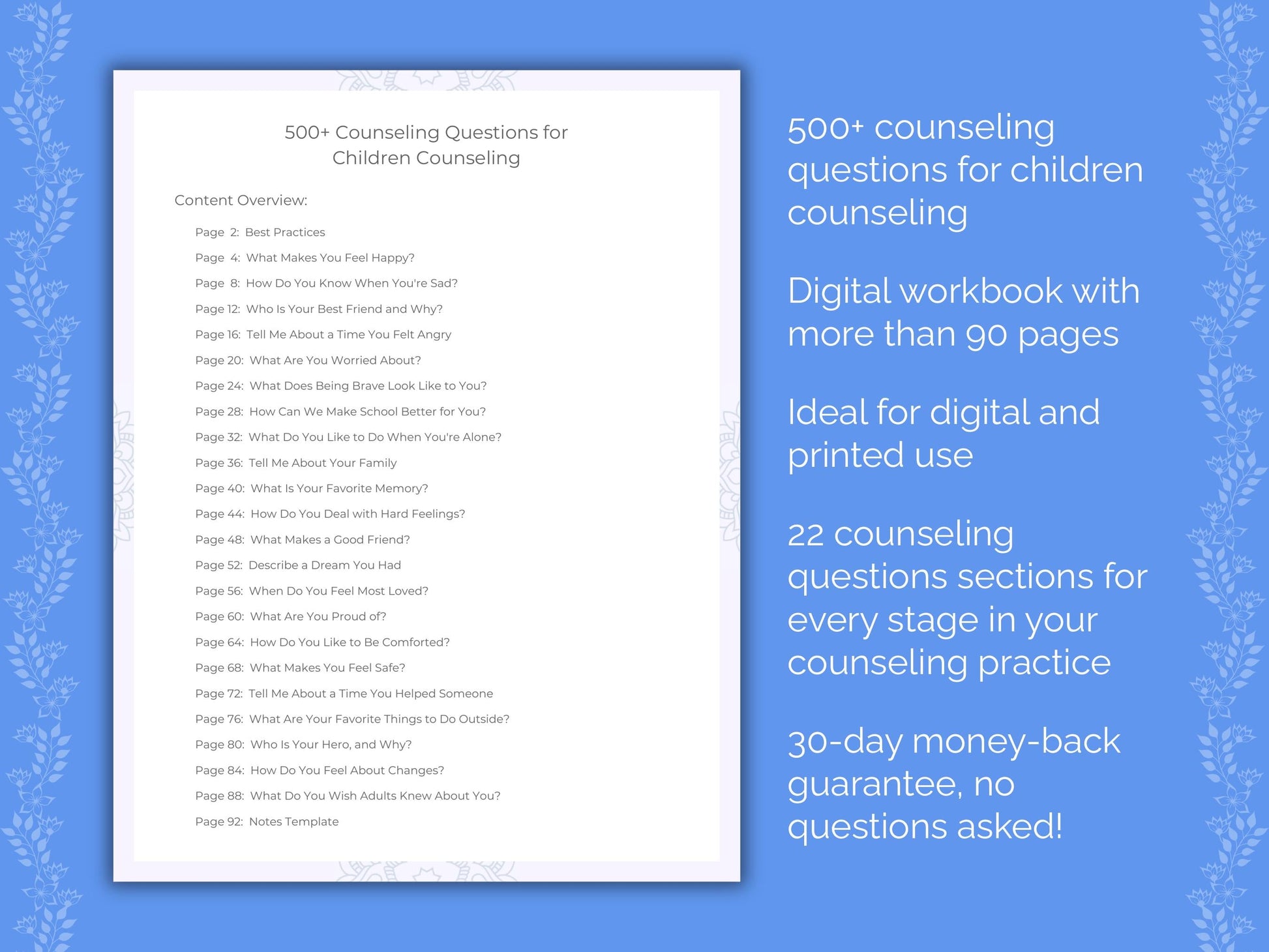 Children Counseling Therapist Worksheets