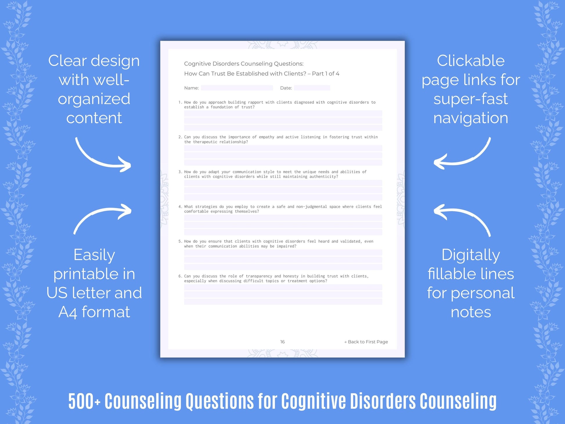 Cognitive Disorders Counseling Counseling Templates