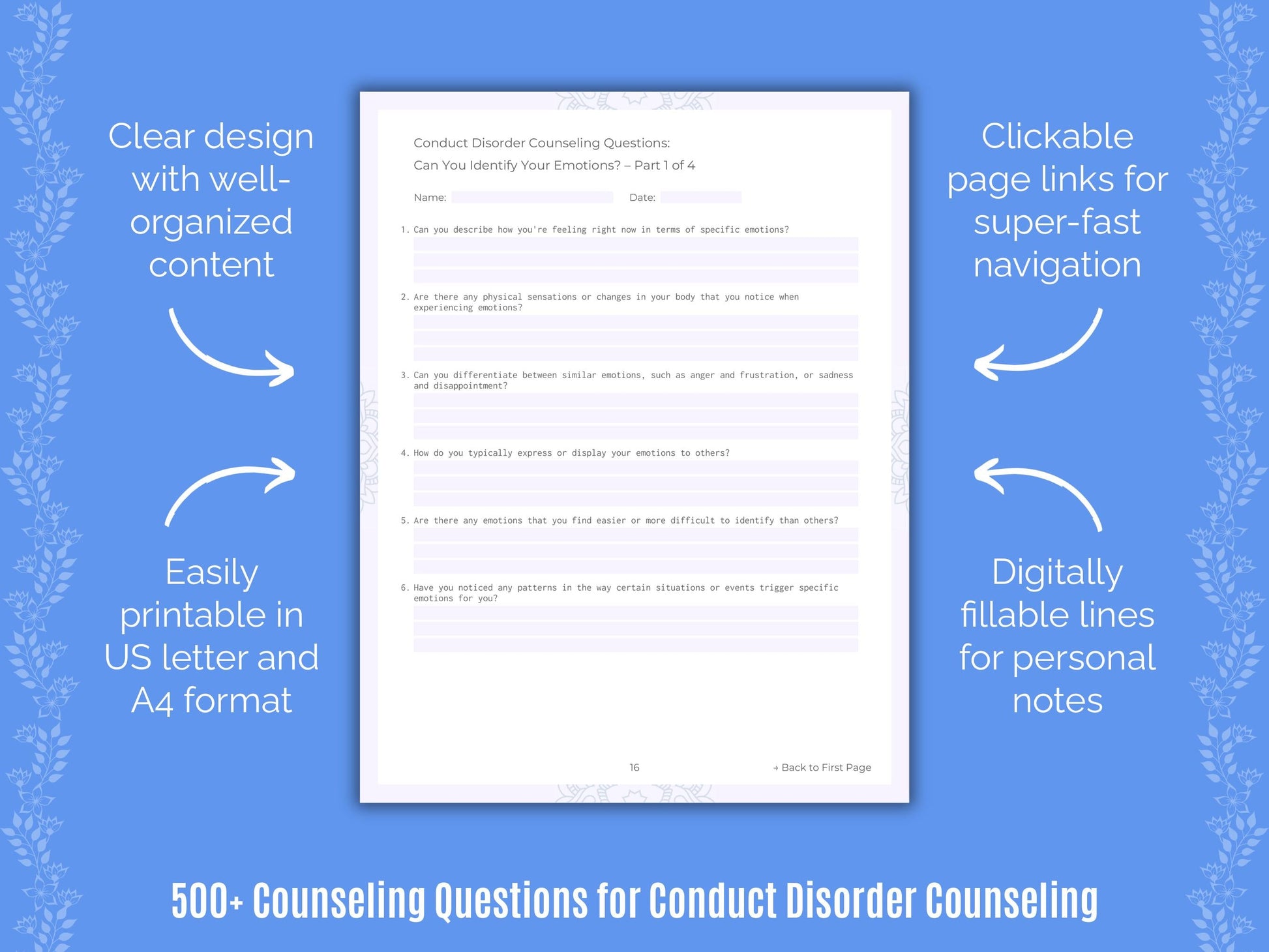 Conduct Disorder Counseling Counseling Templates