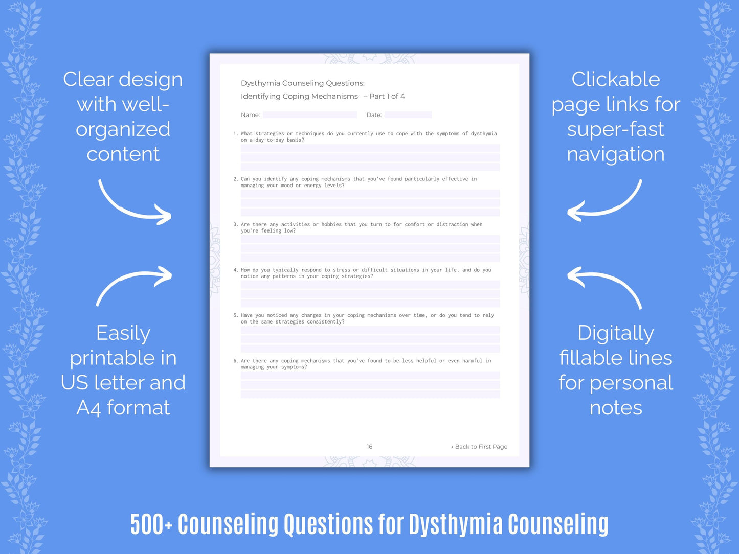 Dysthymia Counseling Counseling Templates