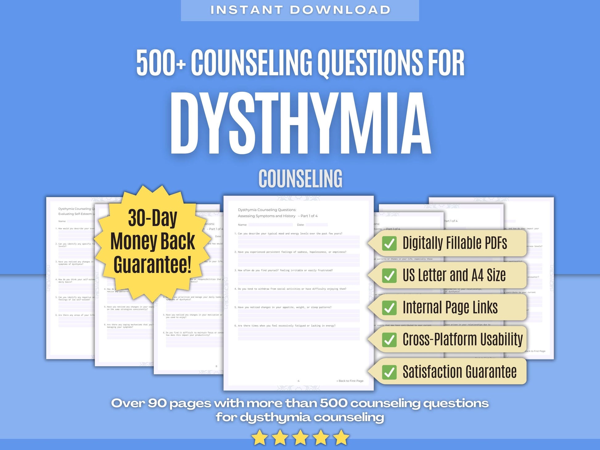 Dysthymia Counseling Psychology Workbooks