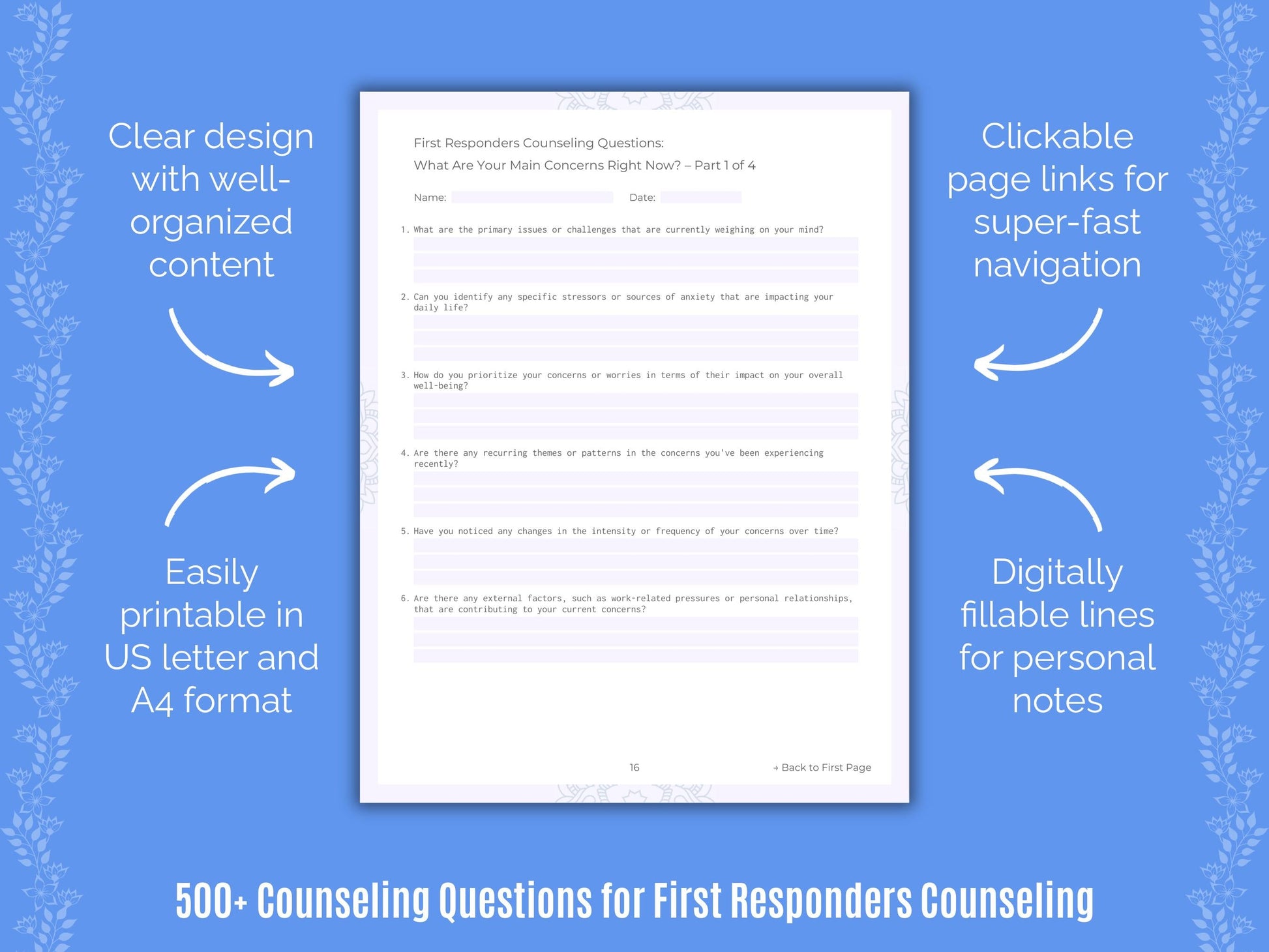 First Responders Counseling Counseling Templates