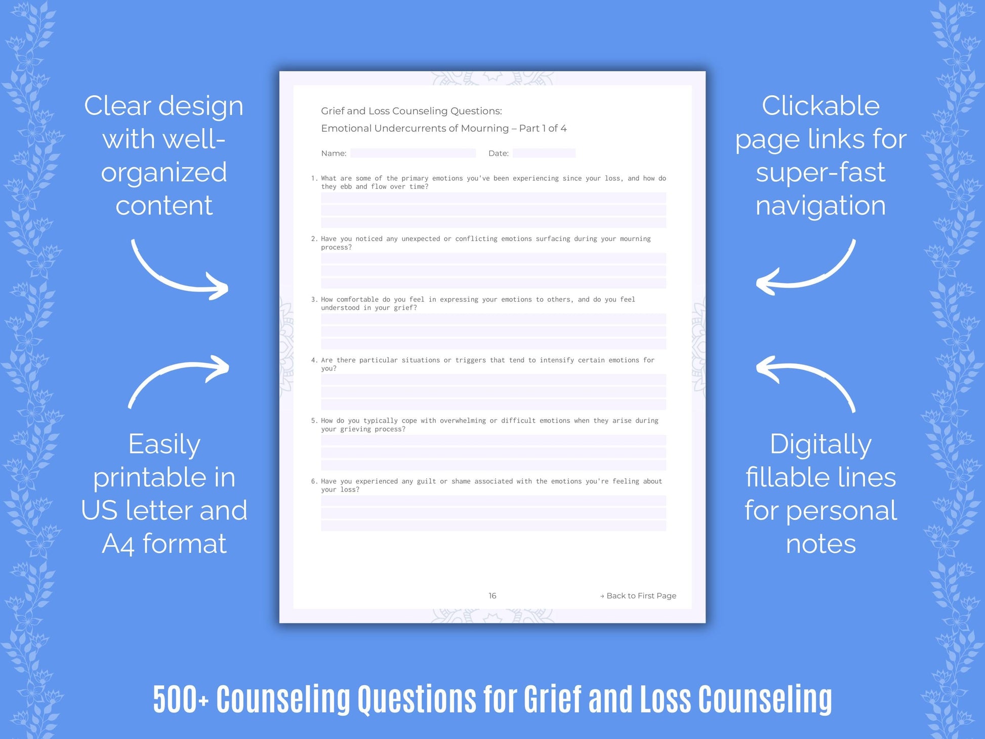 Grief and Loss Counseling Counseling Templates