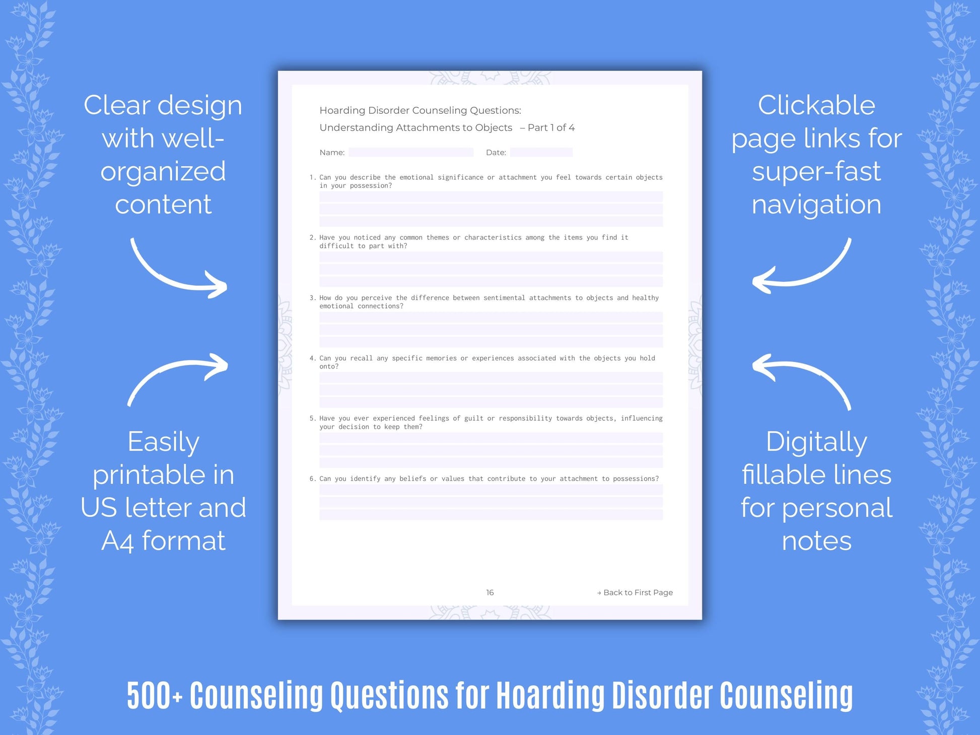 Hoarding Disorder Counseling Counseling Templates