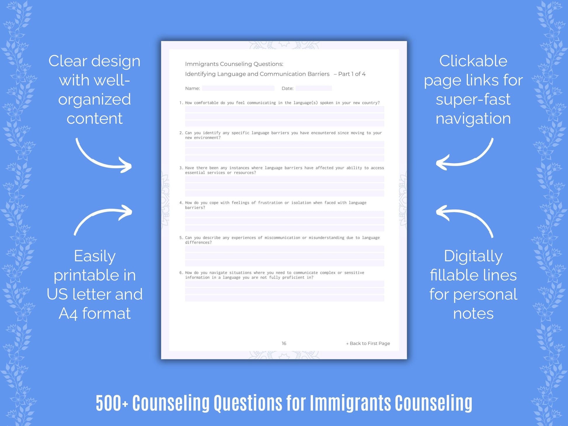 Immigrants Counseling Counseling Templates