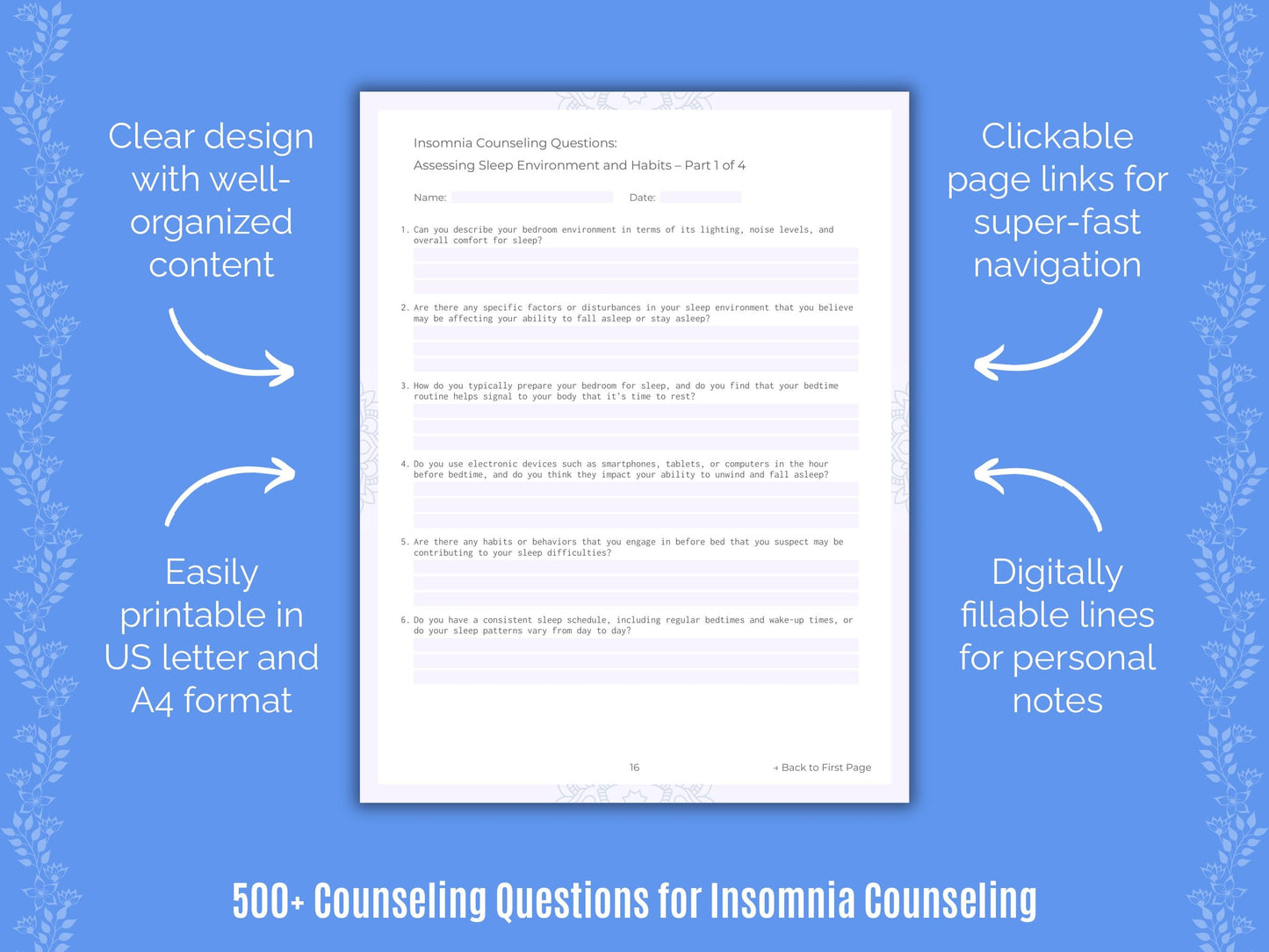 Insomnia Counseling Counseling Templates