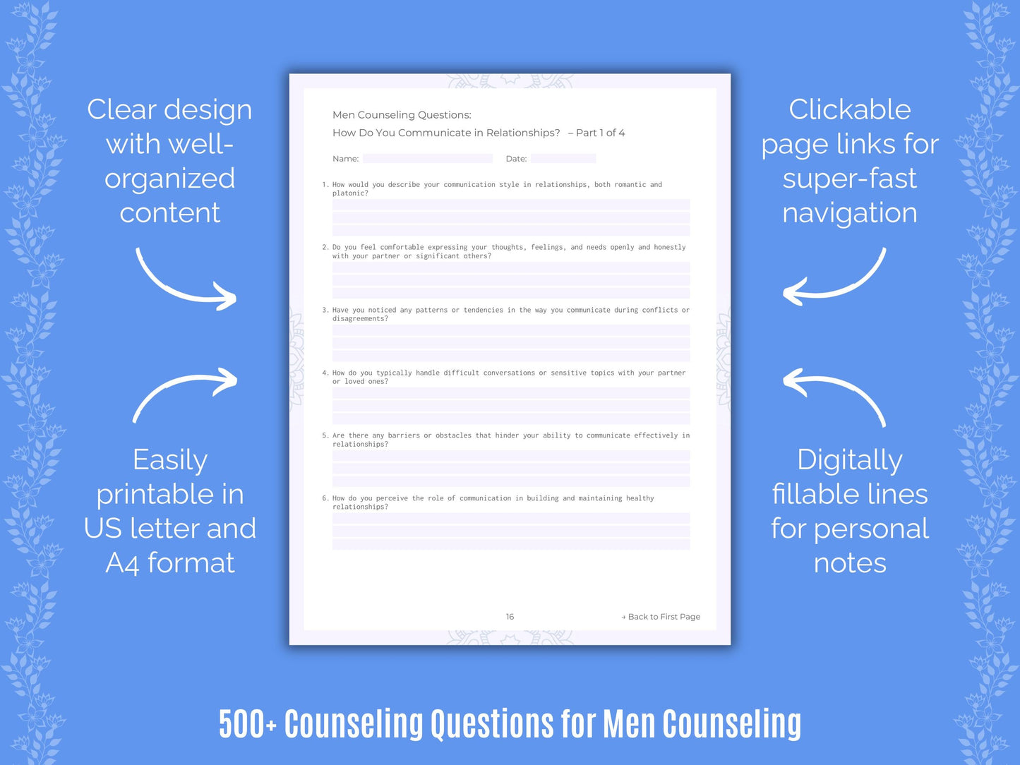 Men Counseling Counseling Templates
