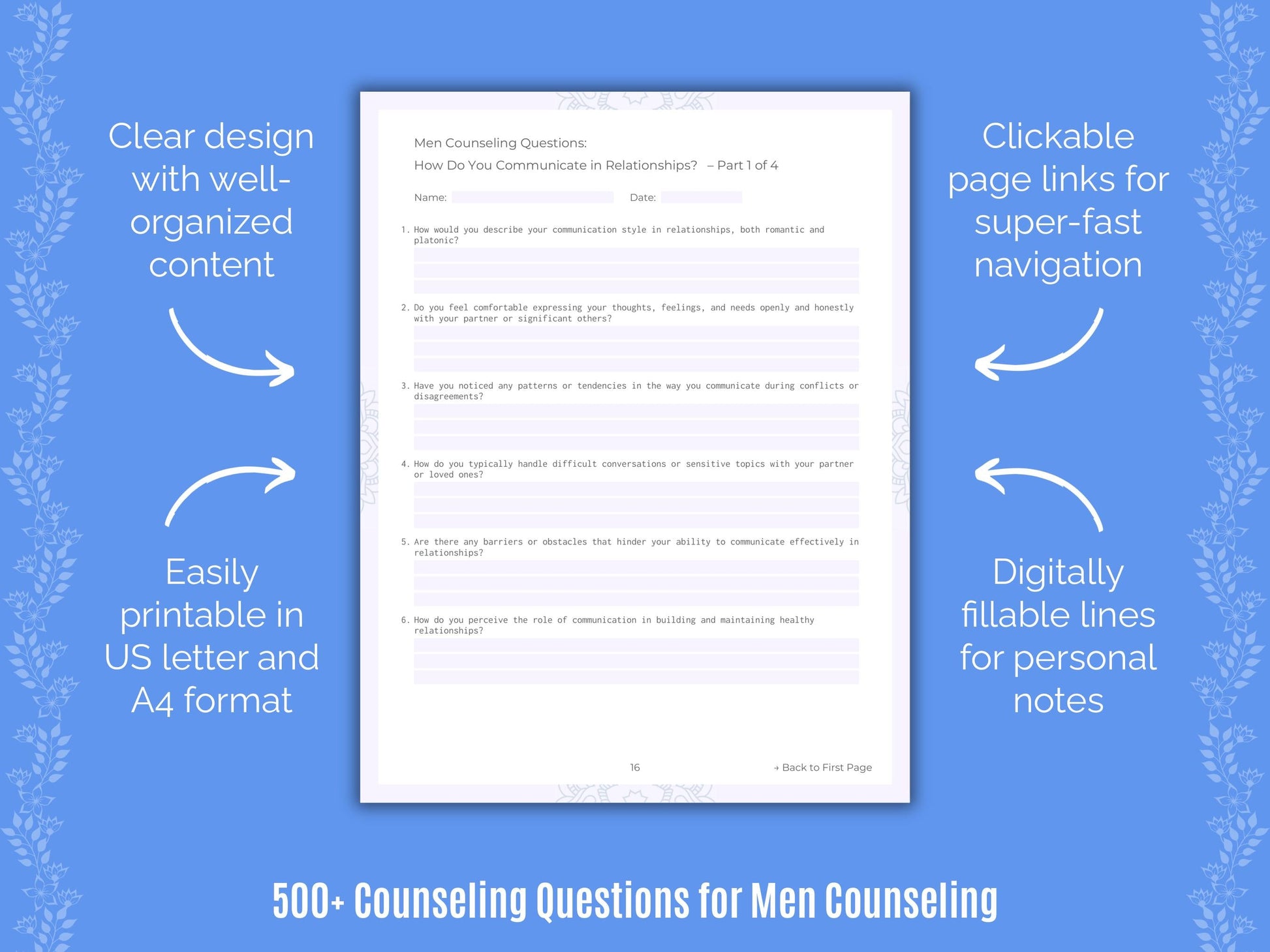 Men Counseling Counseling Templates