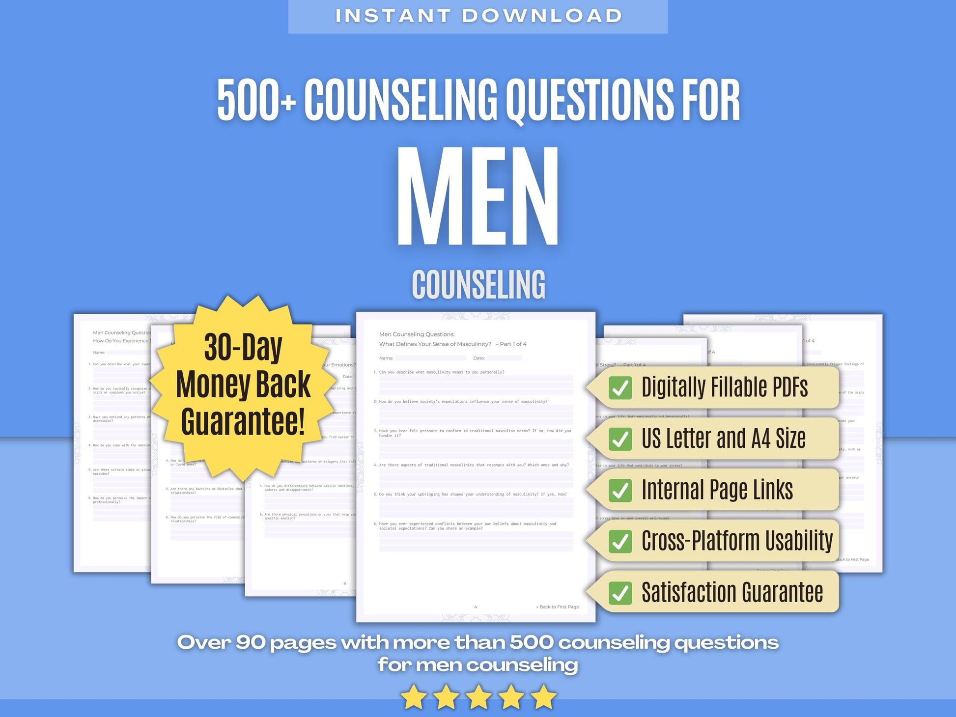 Men Counseling Psychology Workbooks