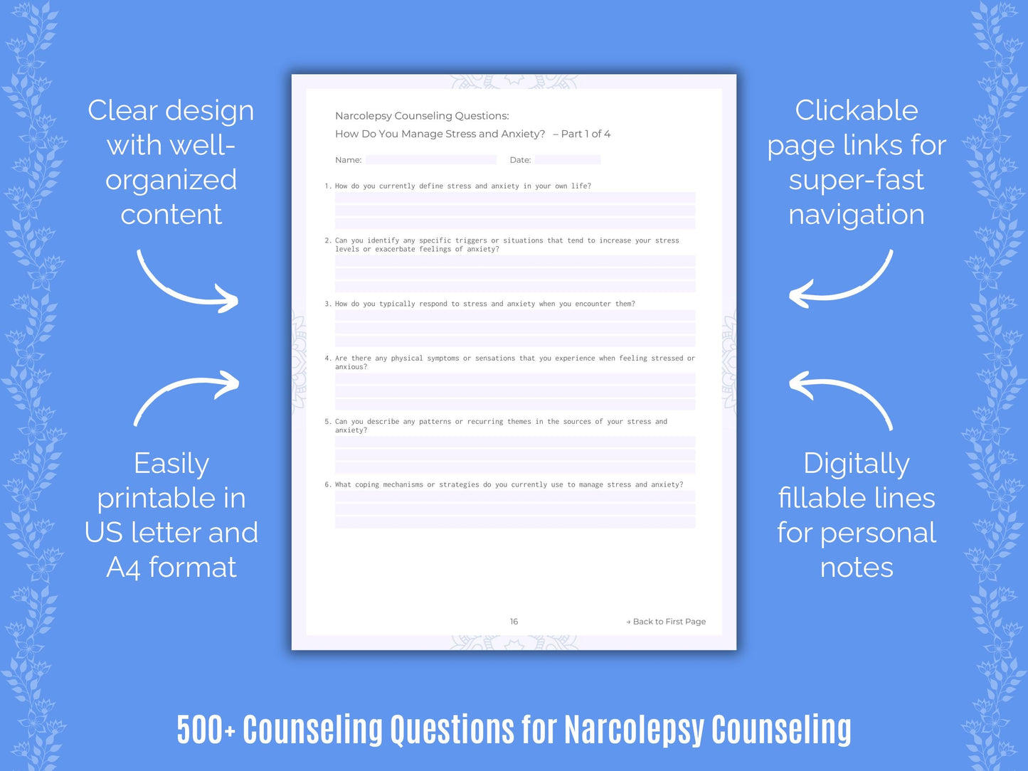 Narcolepsy Counseling Counseling Templates