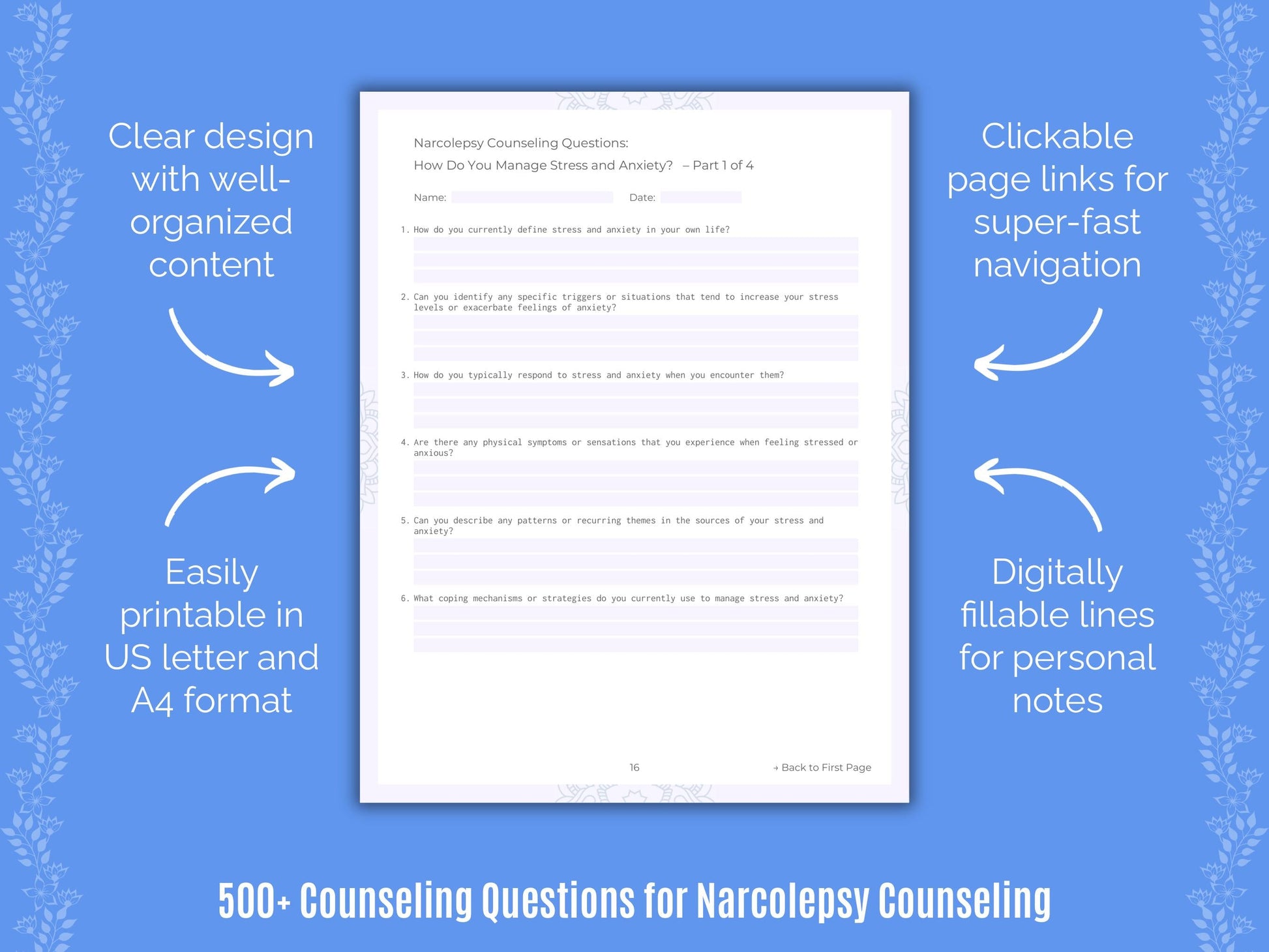 Narcolepsy Counseling Counseling Templates