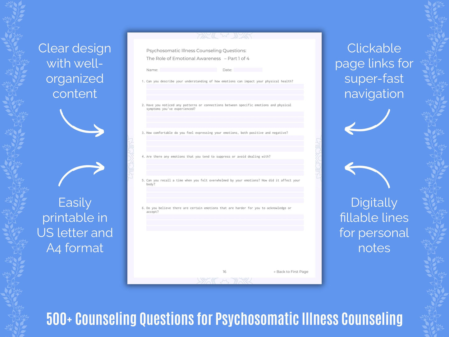 Psychosomatic Illness Counseling Counseling Templates