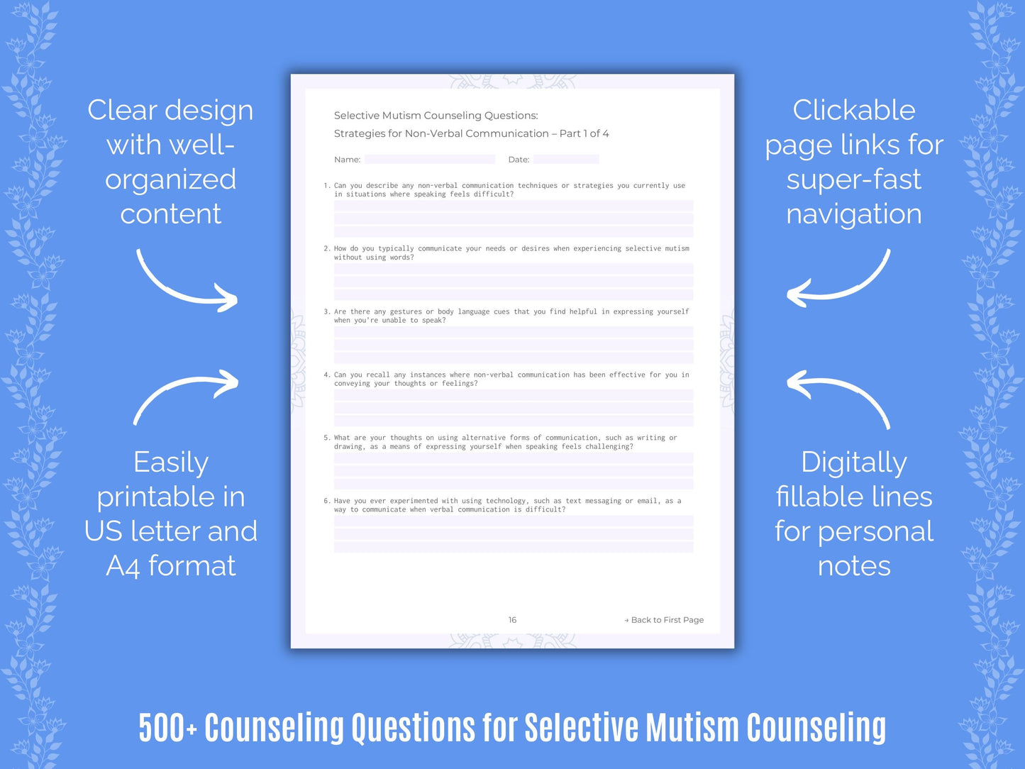 Selective Mutism Counseling Counseling Templates