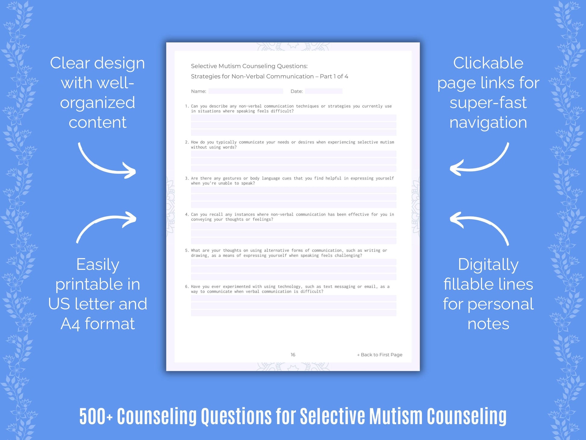 Selective Mutism Counseling Counseling Templates